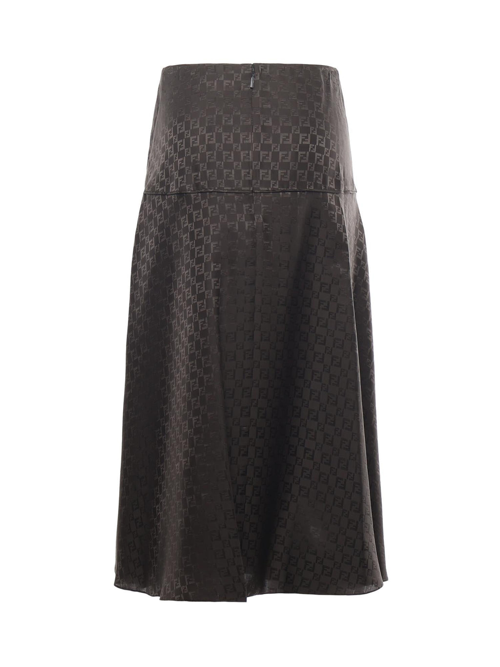 Gonna MIDI In Seta Ff Jacquard Fendi – Гарантія оригінальності – вид ззаду