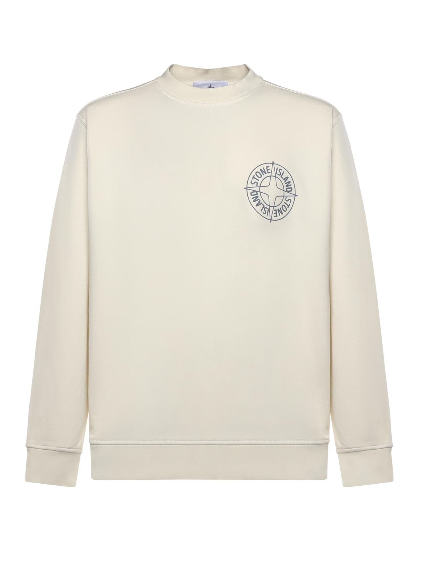 Оригінальна Felpa In Cotone Con Stampa Outline Compass Stone island – боковий вид