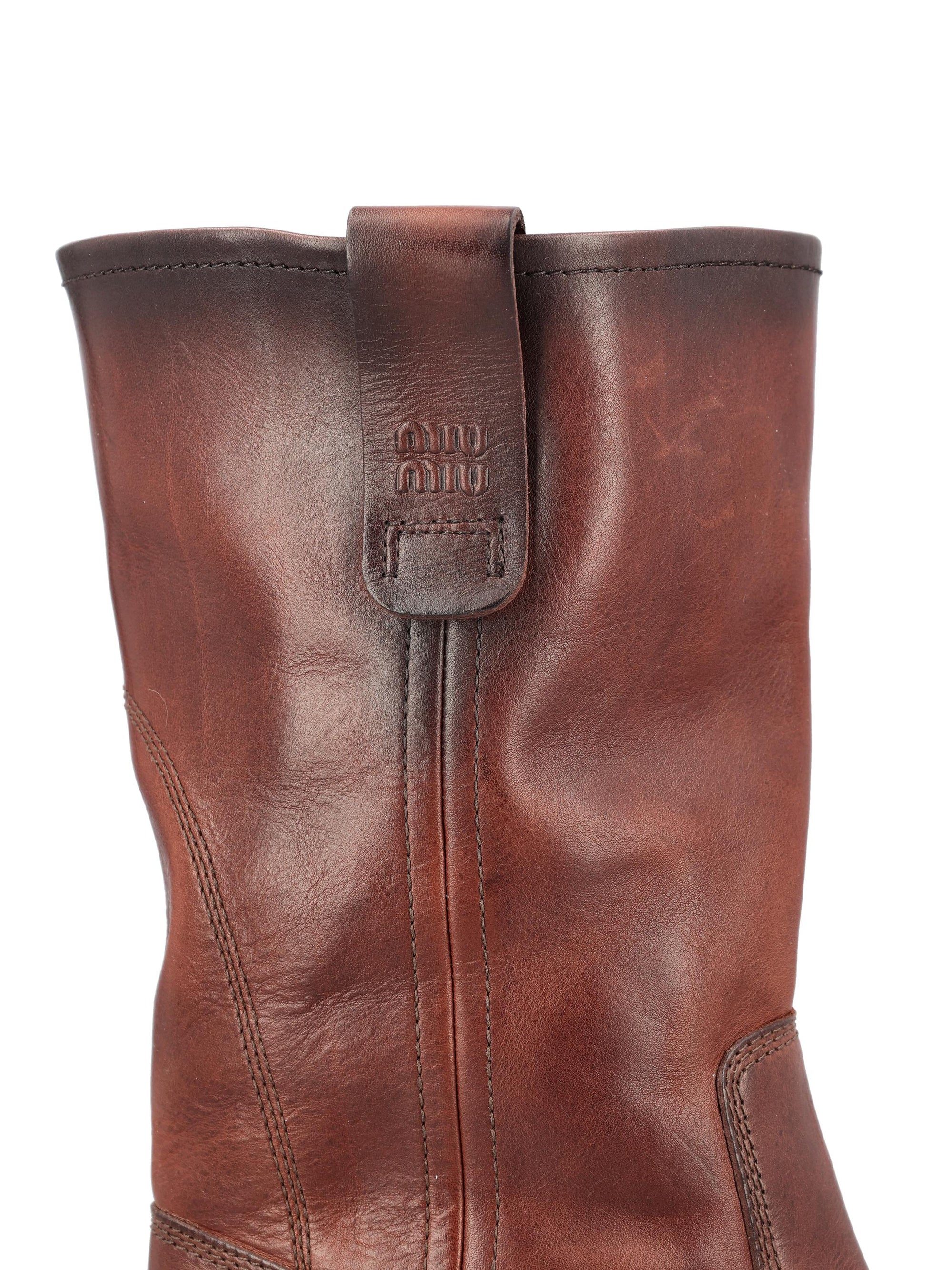 Оригінальна Foule Leather Ankle Boots Miu miu – збільшений вид