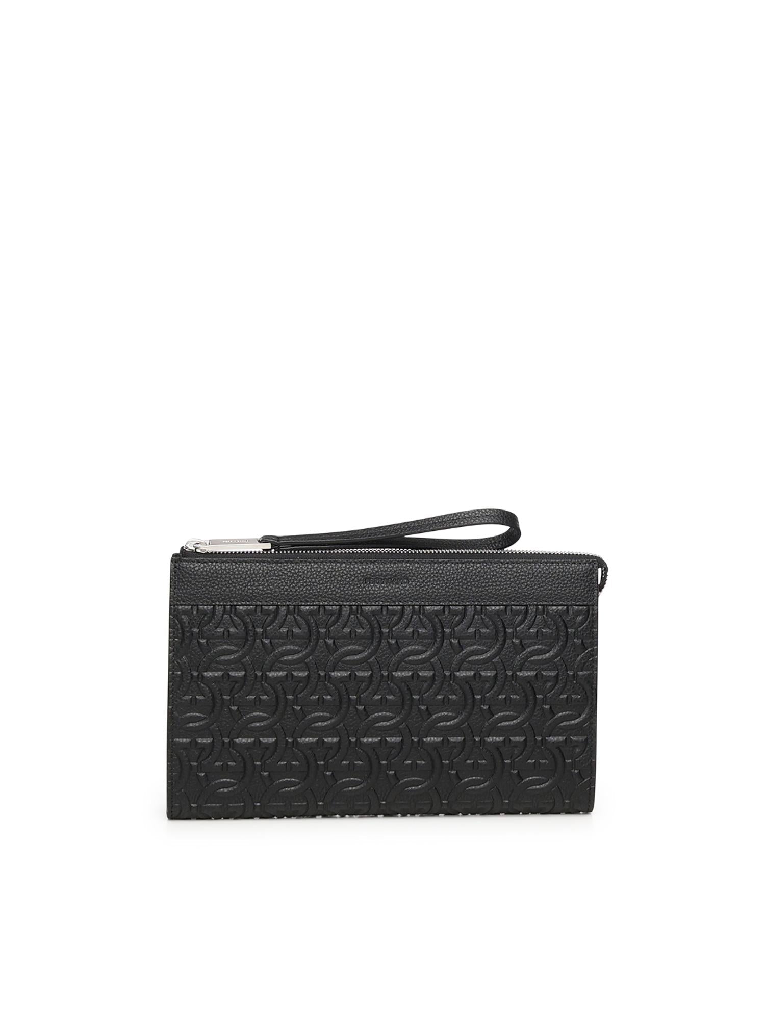 Pouch Con Goffratura Gancini Salvatore ferragamo оригінал – Купити в Україні – боковий вид