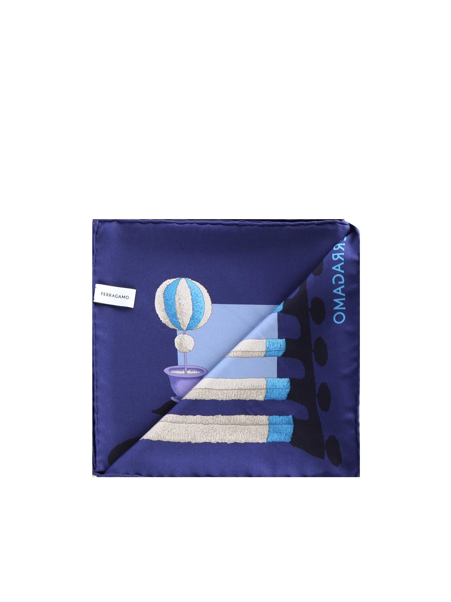 Foulard In Seta Con Stampa Salvatore ferragamo – Гарантія оригінальності – детальний вид