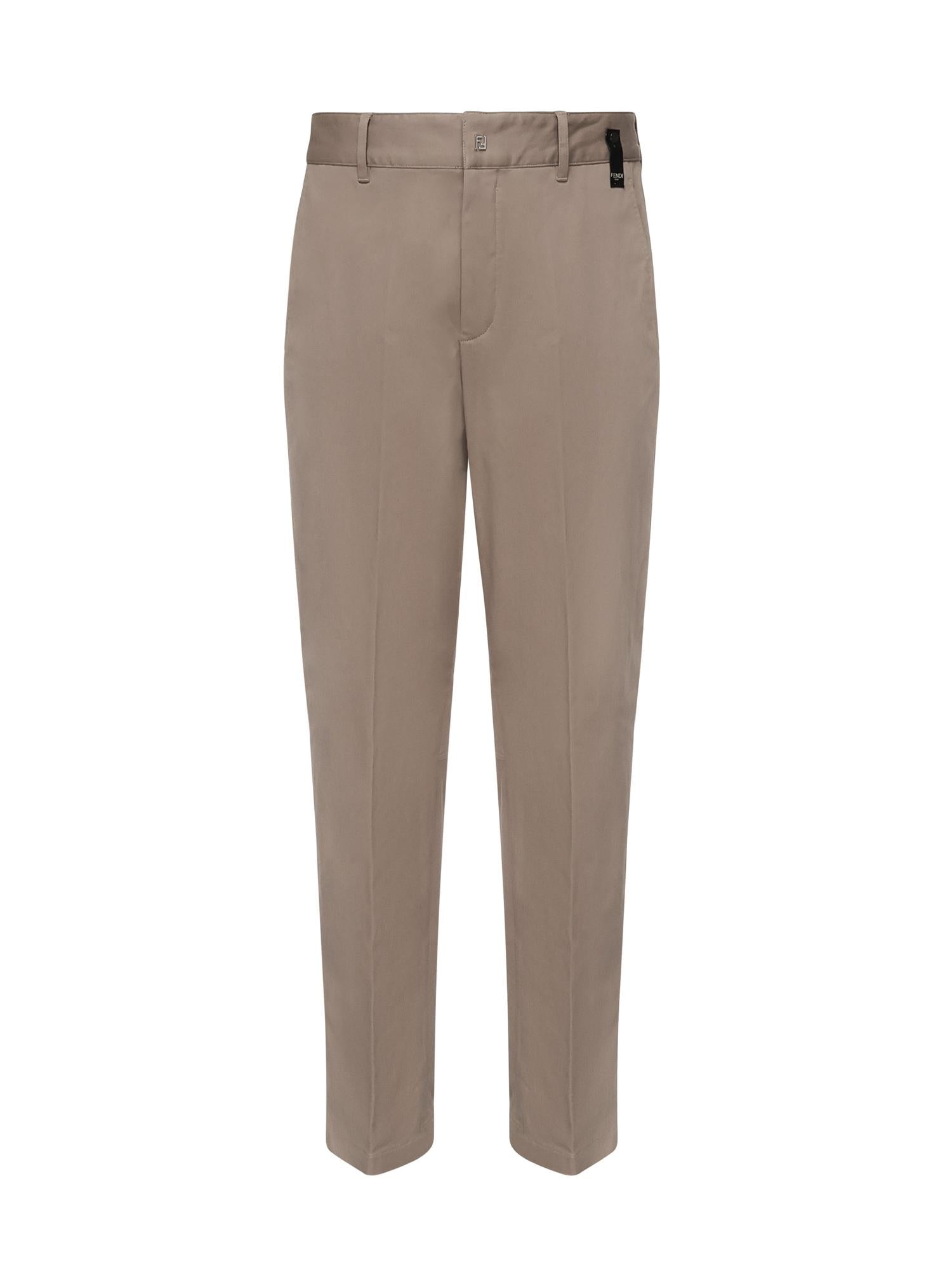Pantaloni In Gabardine Con Logo Fendi – Гарантія оригінальності – боковий вид