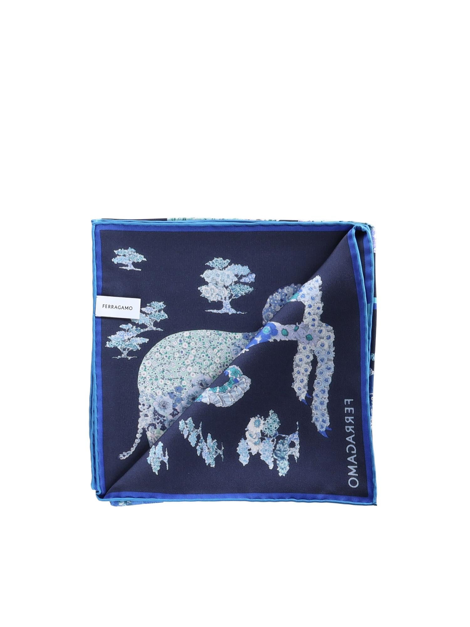 Foulard In Seta Con Stampa Salvatore ferragamo – Гарантія оригінальності – детальний вид