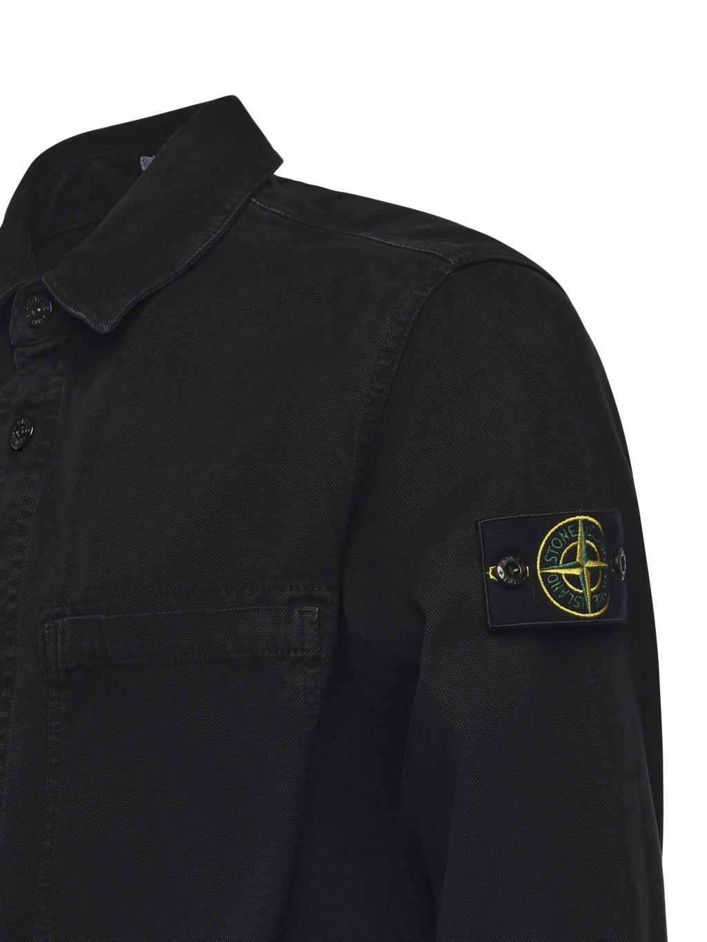 Оригінальна Overshirt In Cotone Biologico Con Logo Stone island – вид ззаду