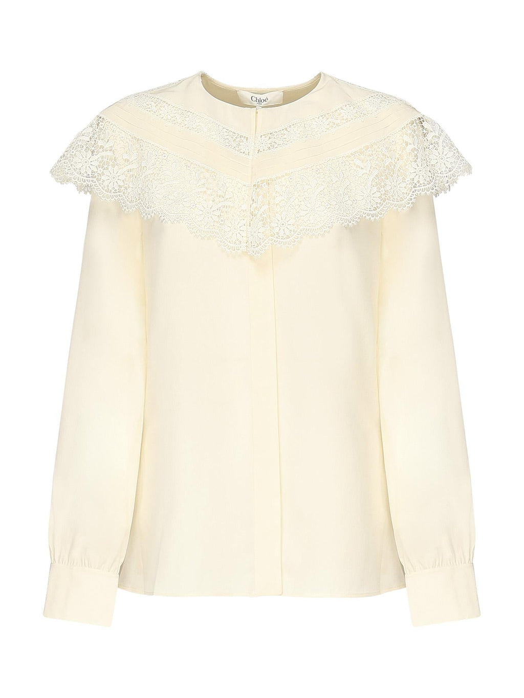 Оригінальна Blusa Arricciata In Seta E Pizzo Chloe – боковий вид
