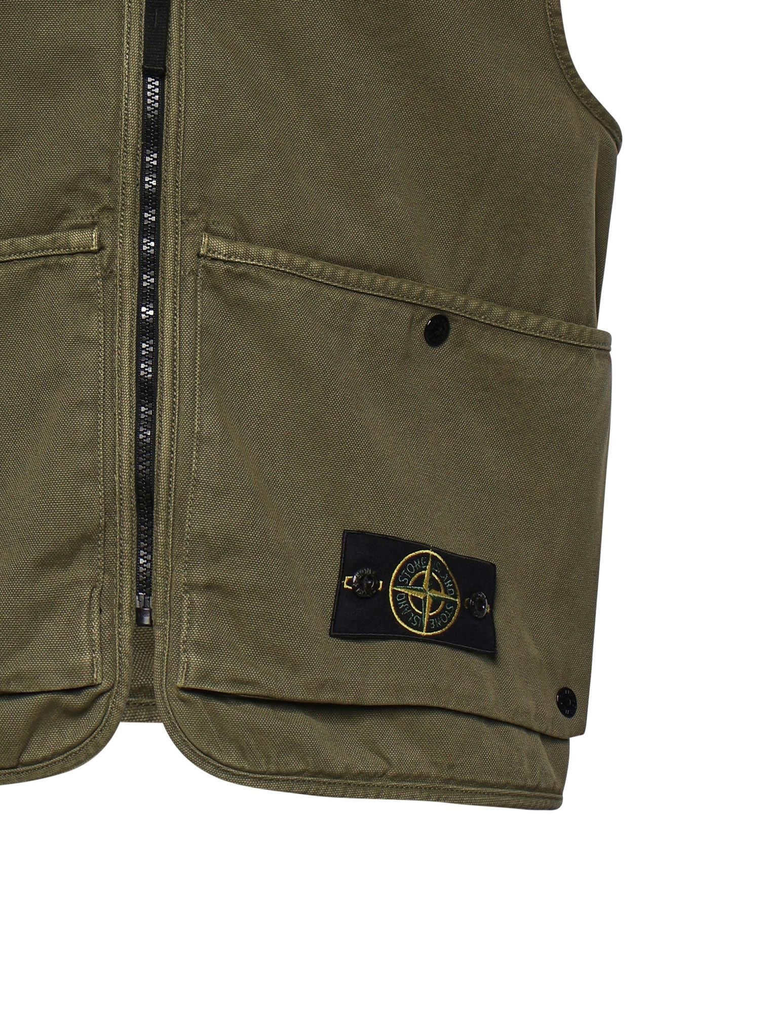 Оригінальна Gilet In Cotone Con Logo Stone island – вид ззаду