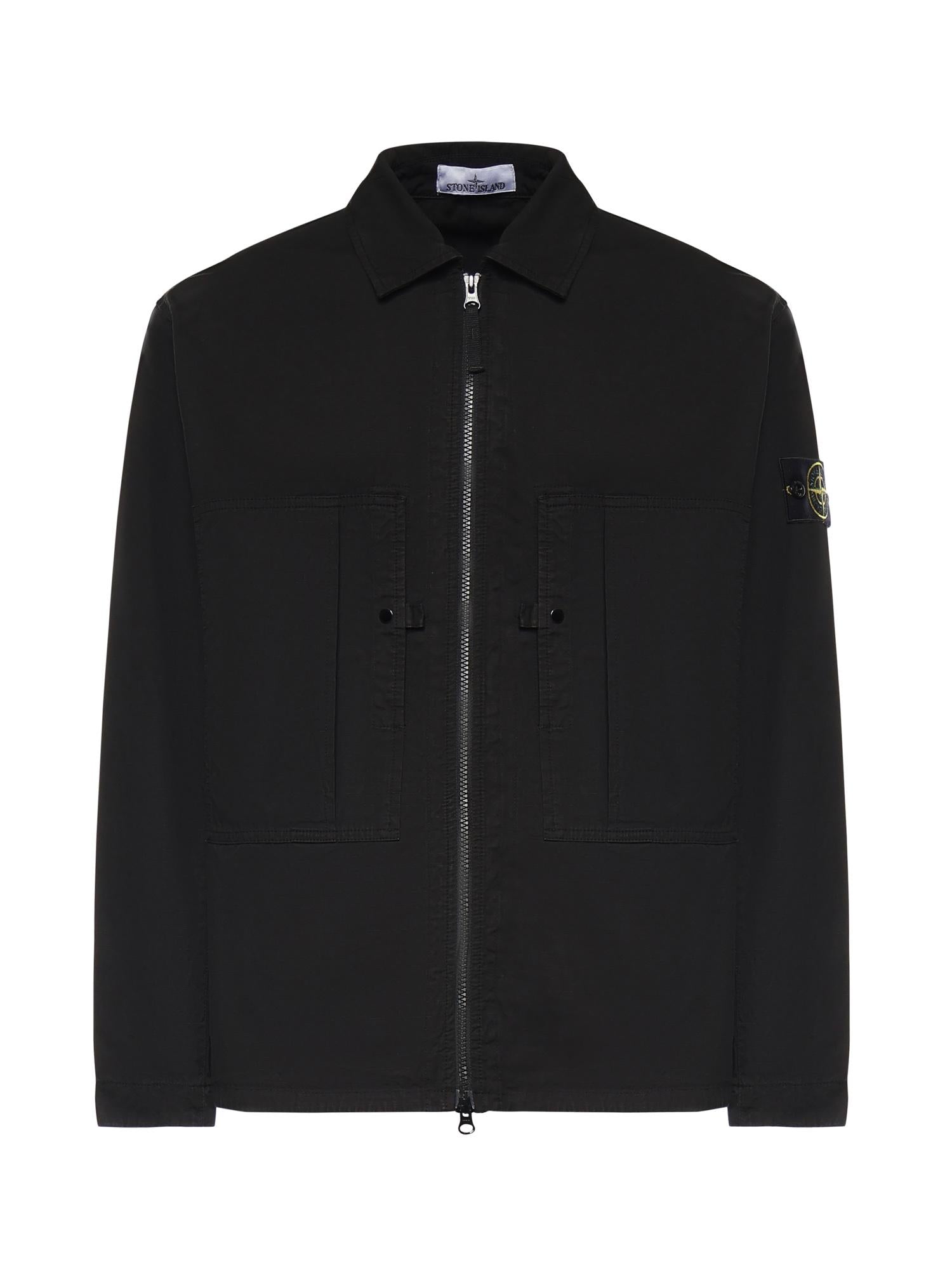 Оригінальна Overshirt In Cotone Con Logo Stone island – боковий вид