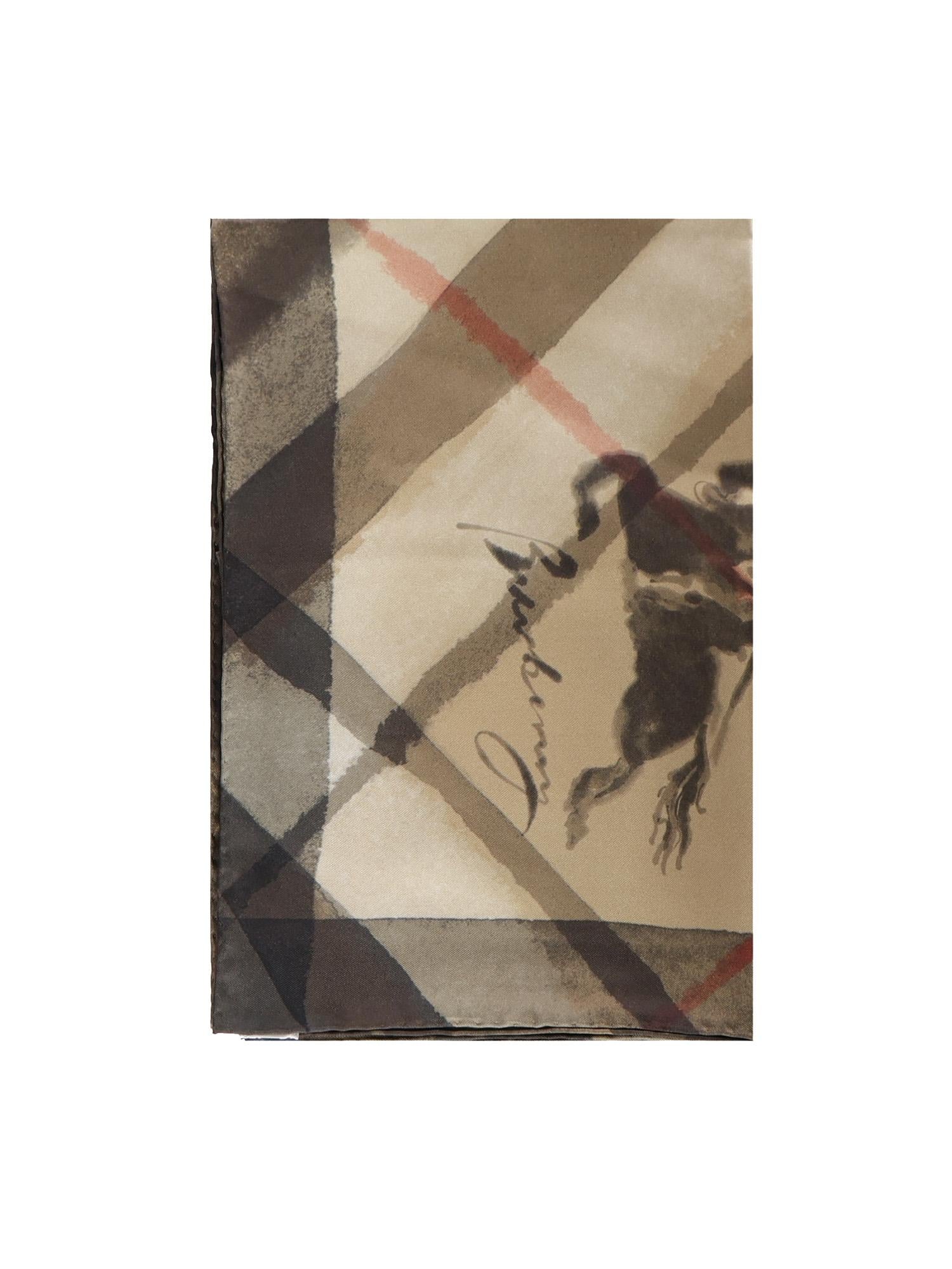 Foulard In Seta Check Effetto Acquerello Burberry оригінал – Купити в Україні – боковий вид