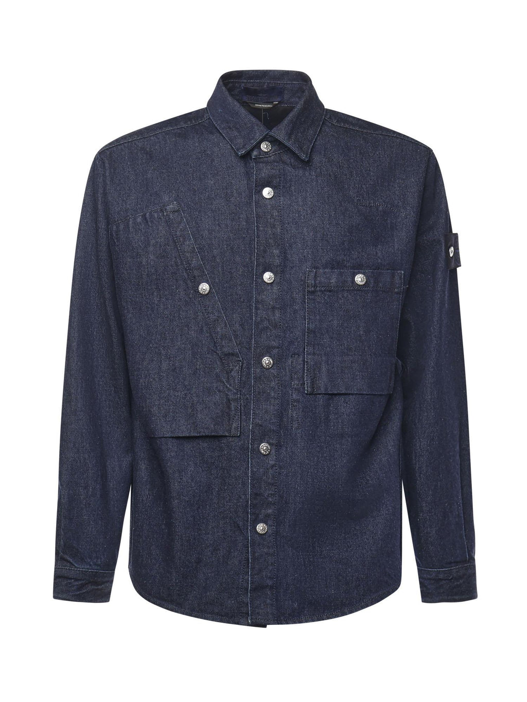 Overshirt In Denim Con Logo Stone island – Гарантія оригінальності – боковий вид