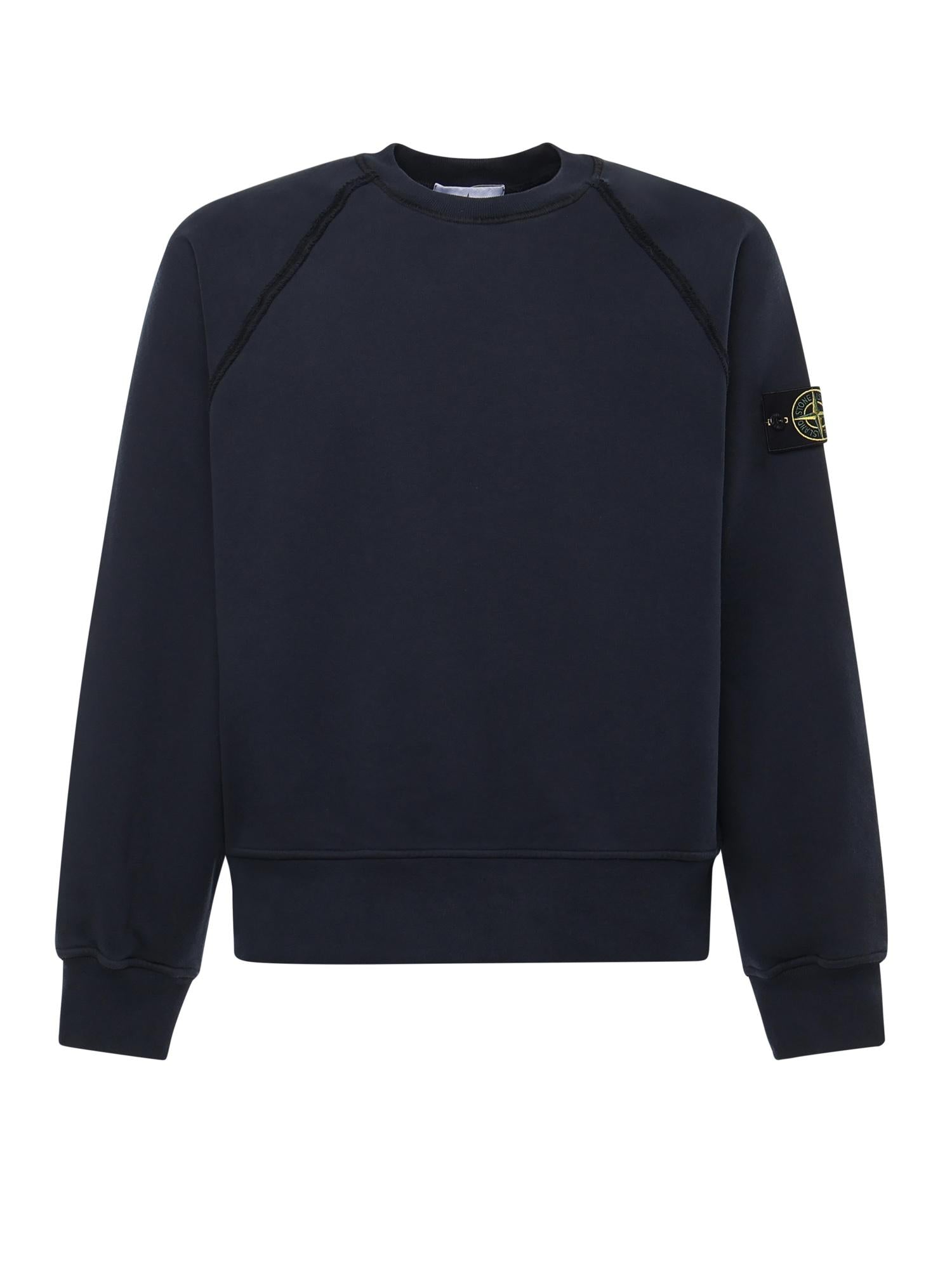 Felpa In Cotone Biologico Con Logo Stone island – Гарантія оригінальності – боковий вид
