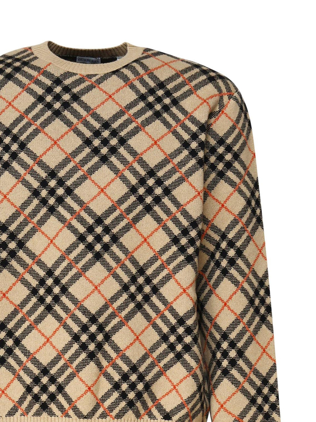 Maglioncino In Cashmere Check All-Over Burberry – Гарантія оригінальності – вид ззаду