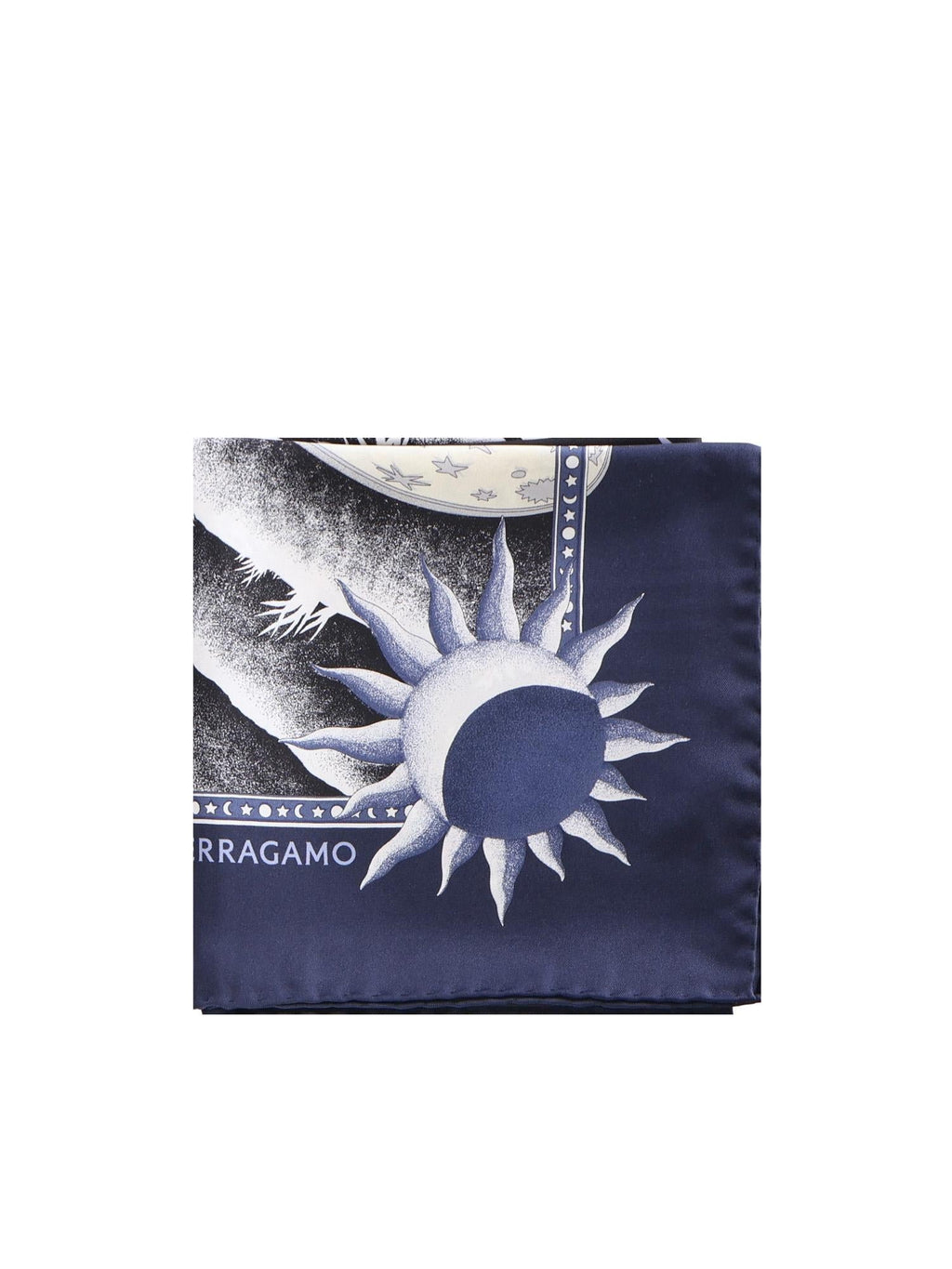 Foulard In Seta Con Stampa Salvatore ferragamo – Гарантія оригінальності – боковий вид