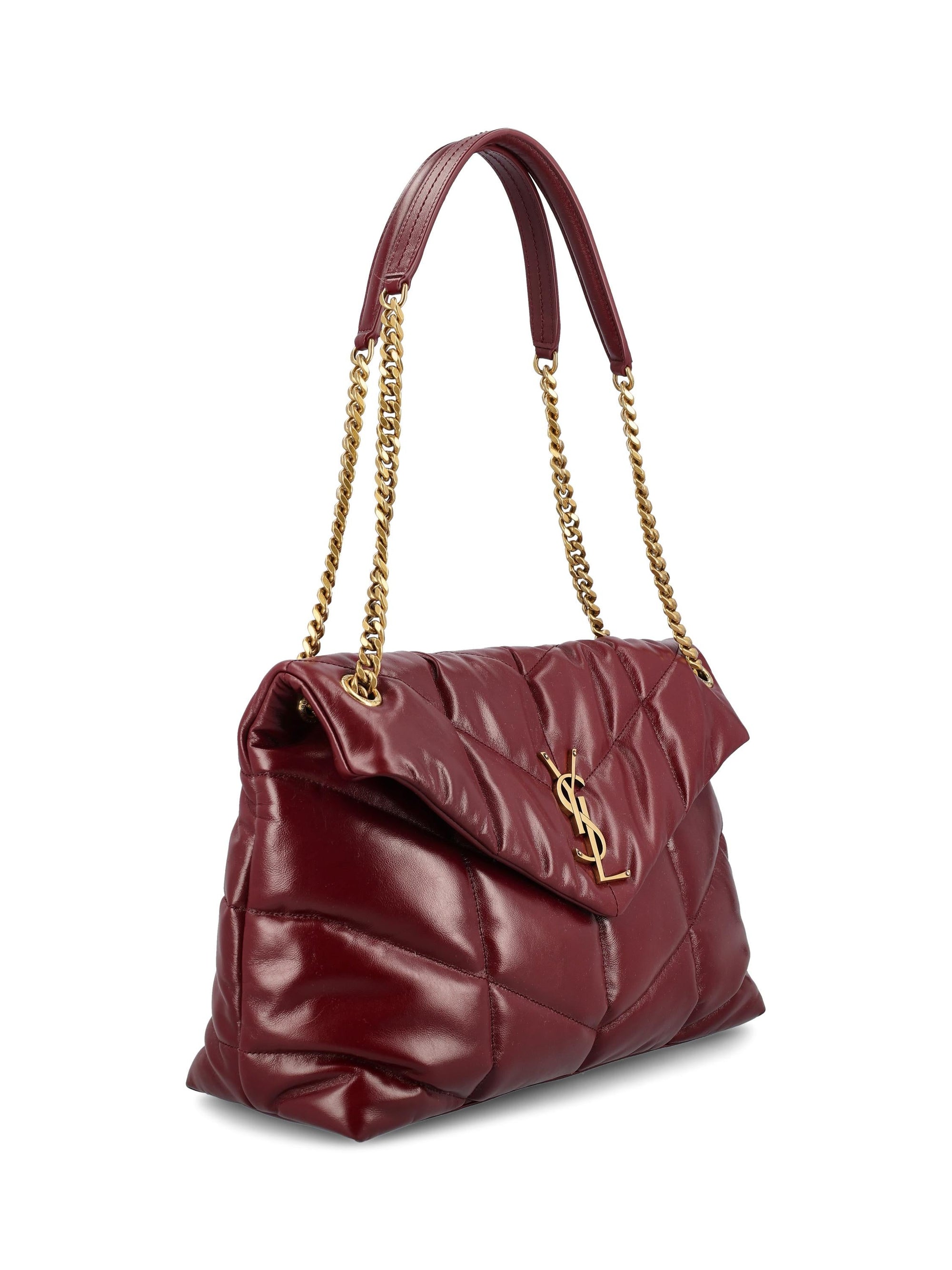 Puffer Bag Medium In Glossy Leather Saint laurent – Гарантія оригінальності – детальний вид
