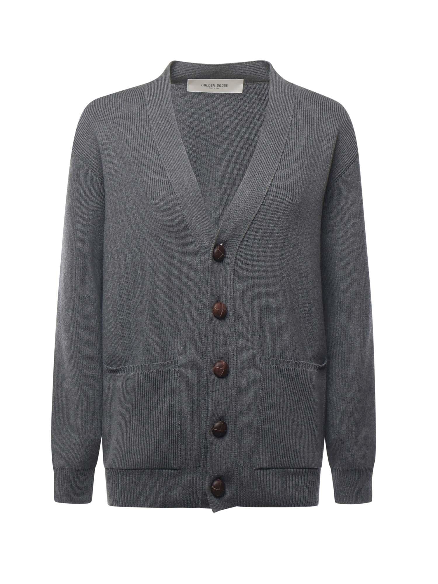 Оригінальна Cardigan In Cotone Con Logo Golden goose – боковий вид