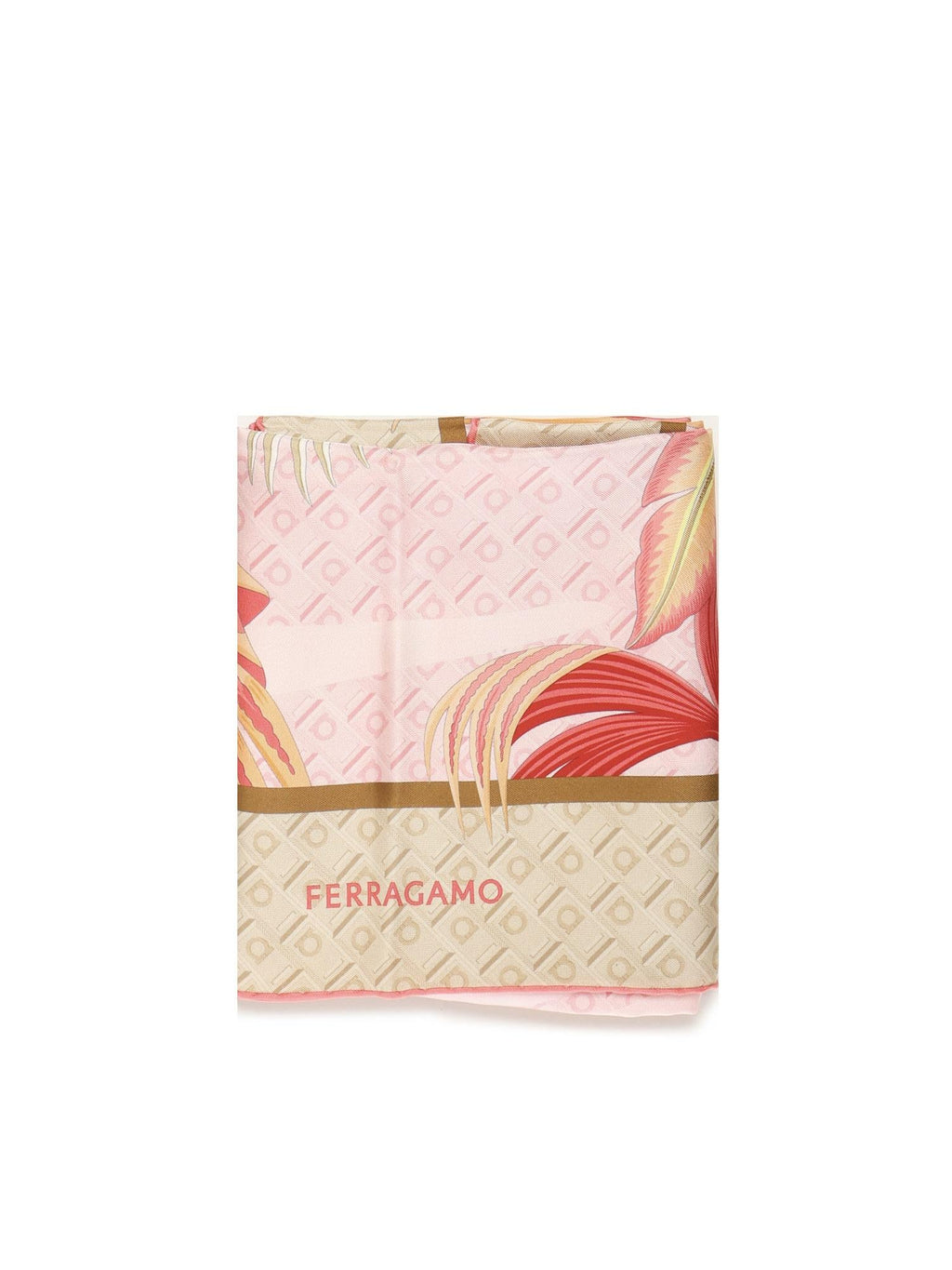 Foulard In Seta Con Stampa Salvatore ferragamo – Гарантія оригінальності – боковий вид