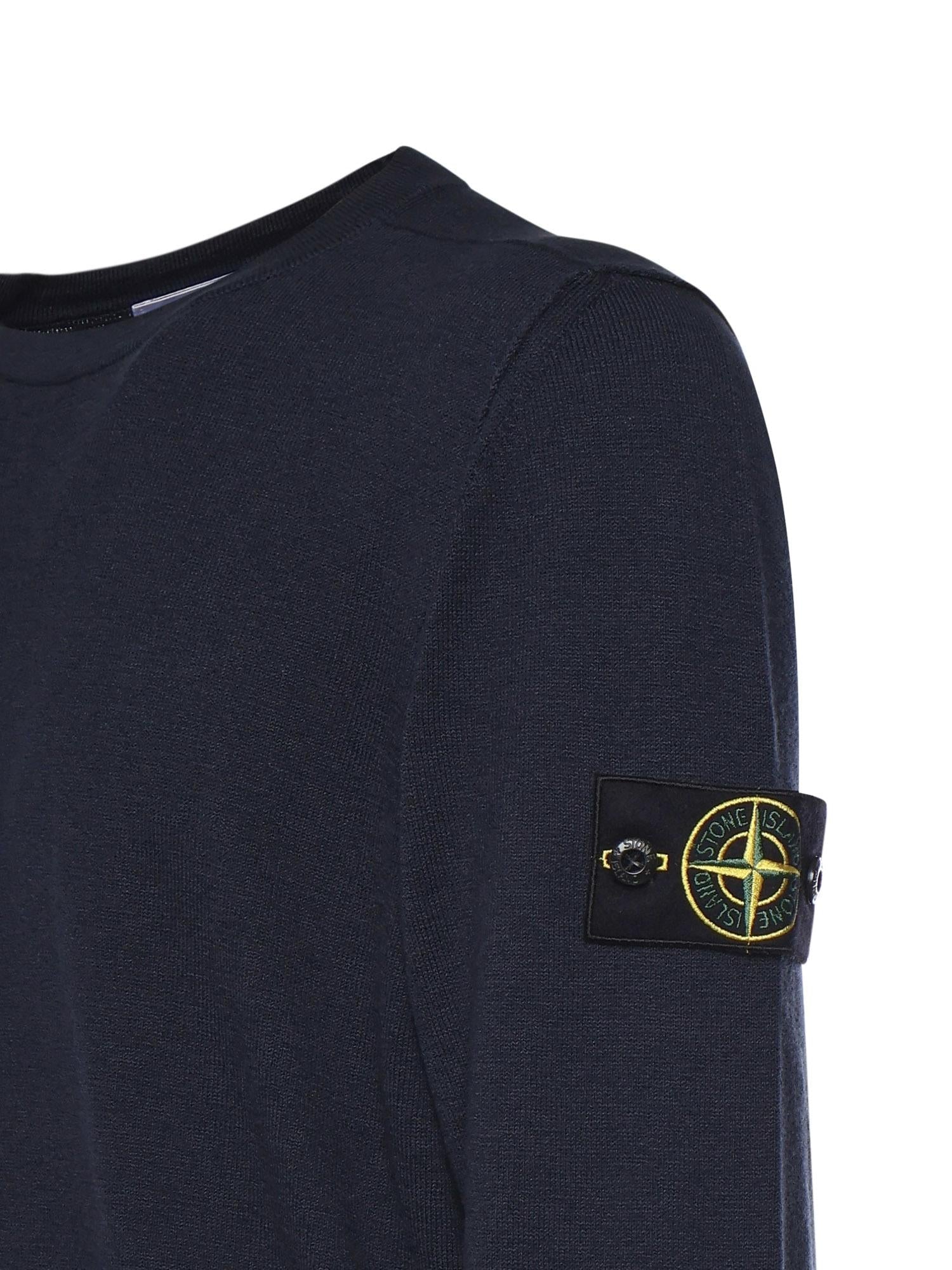 Оригінальна Maglione In Cotone E Nylon Con Logo Stone island – вид ззаду
