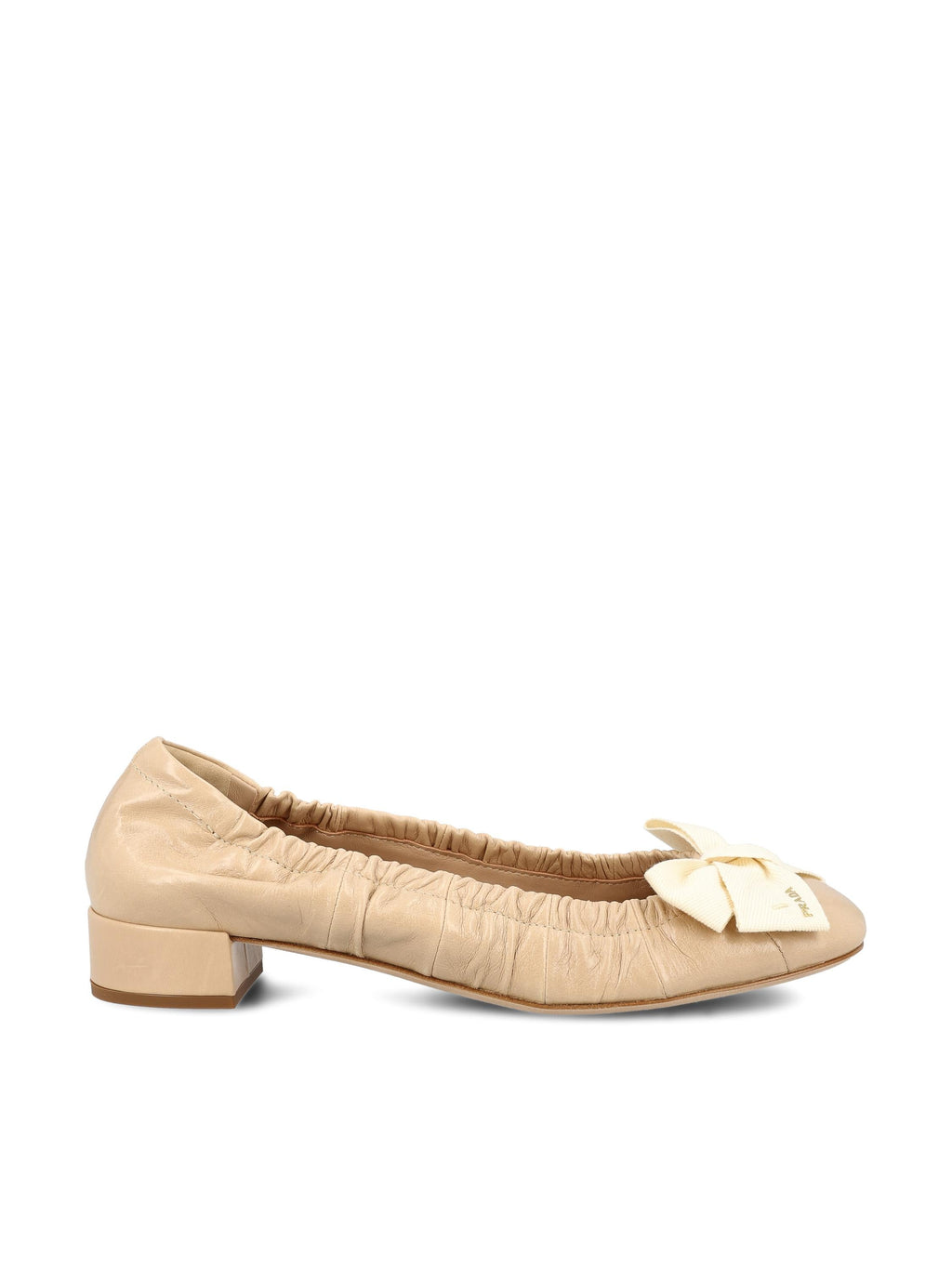 Leather Ballerina Flats With Heel Prada оригінал – Купити в Україні – боковий вид