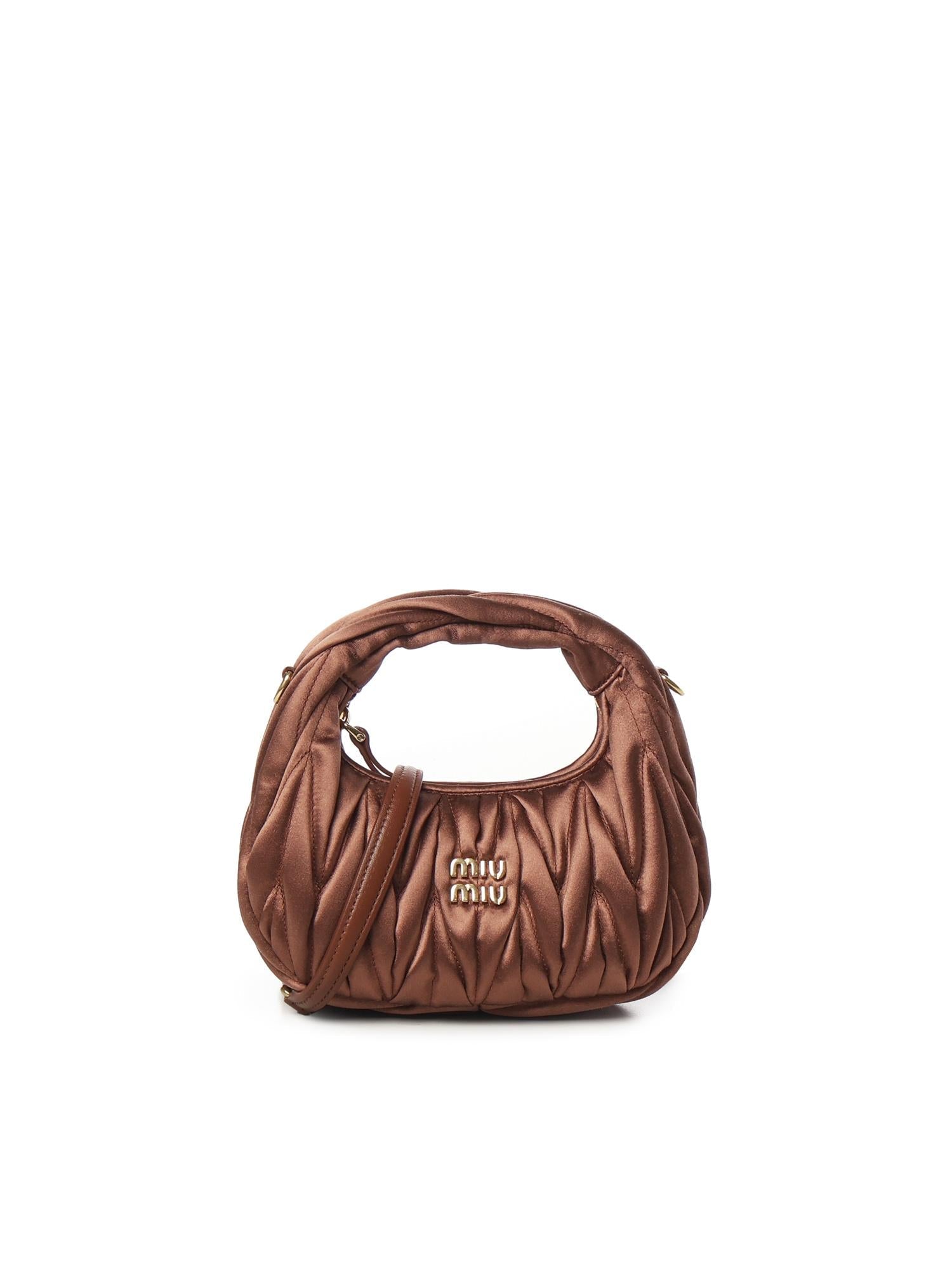 Mini Bag Wander In Raso Trapuntato Miu miu – Гарантія оригінальності – боковий вид