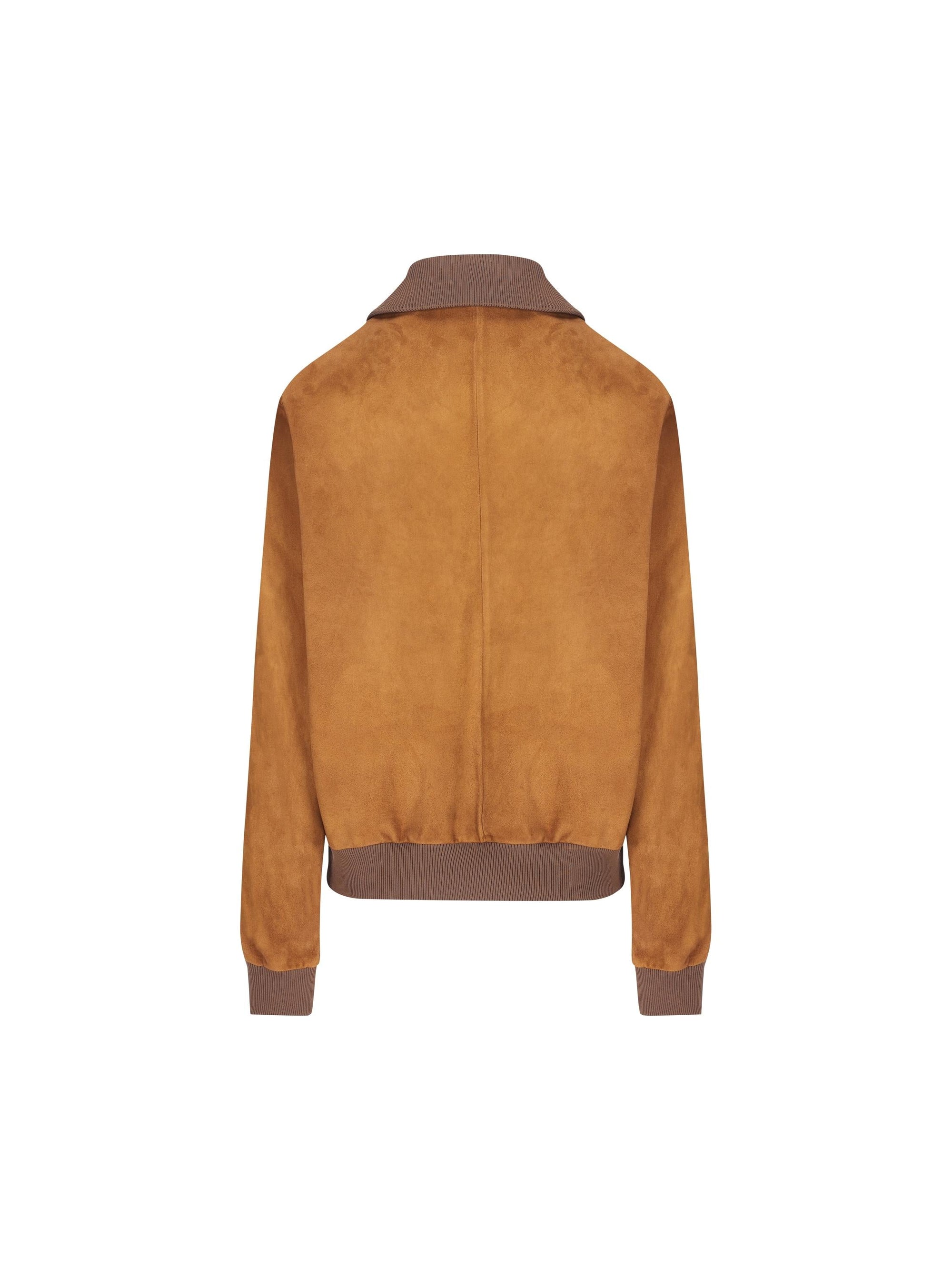 Leather Bomber Jacket Prada – Гарантія оригінальності – вид ззаду
