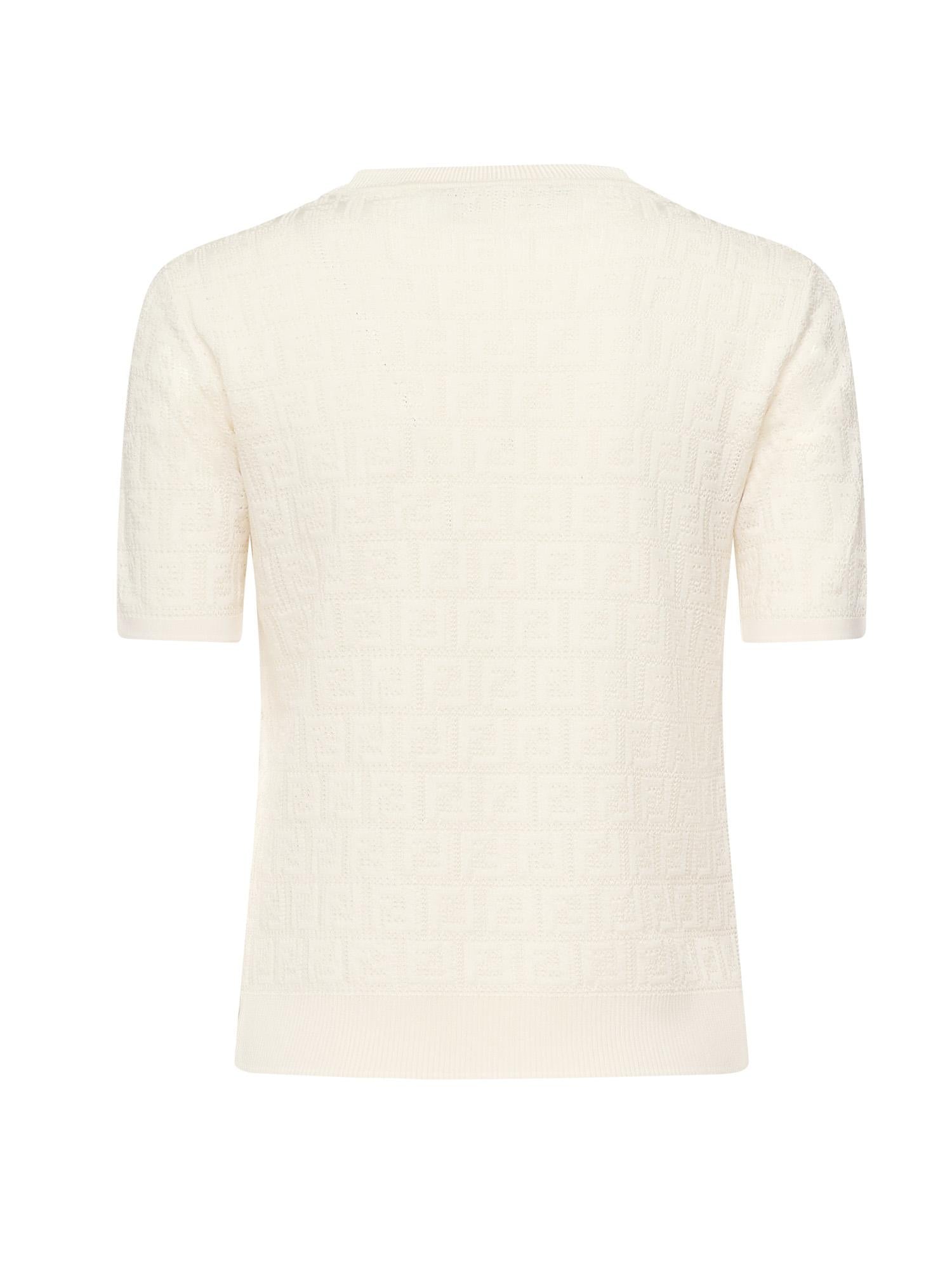 Maglia In Cotone E Viscosa Ff Jacquard Fendi – Гарантія оригінальності – детальний вид