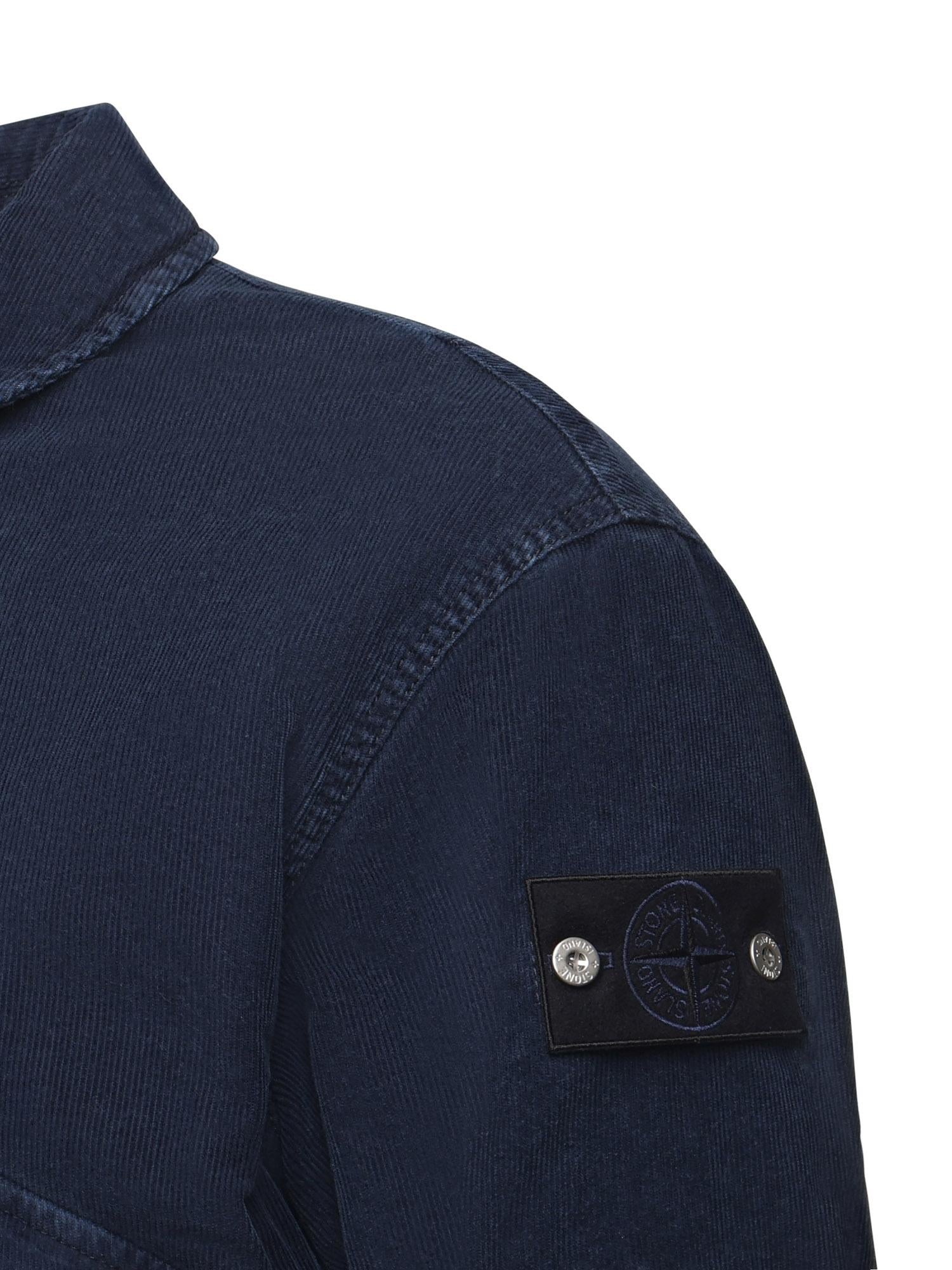 Bomber In Velluto A Costine Con Logo Stone island оригінал – Купити в Україні – вид ззаду