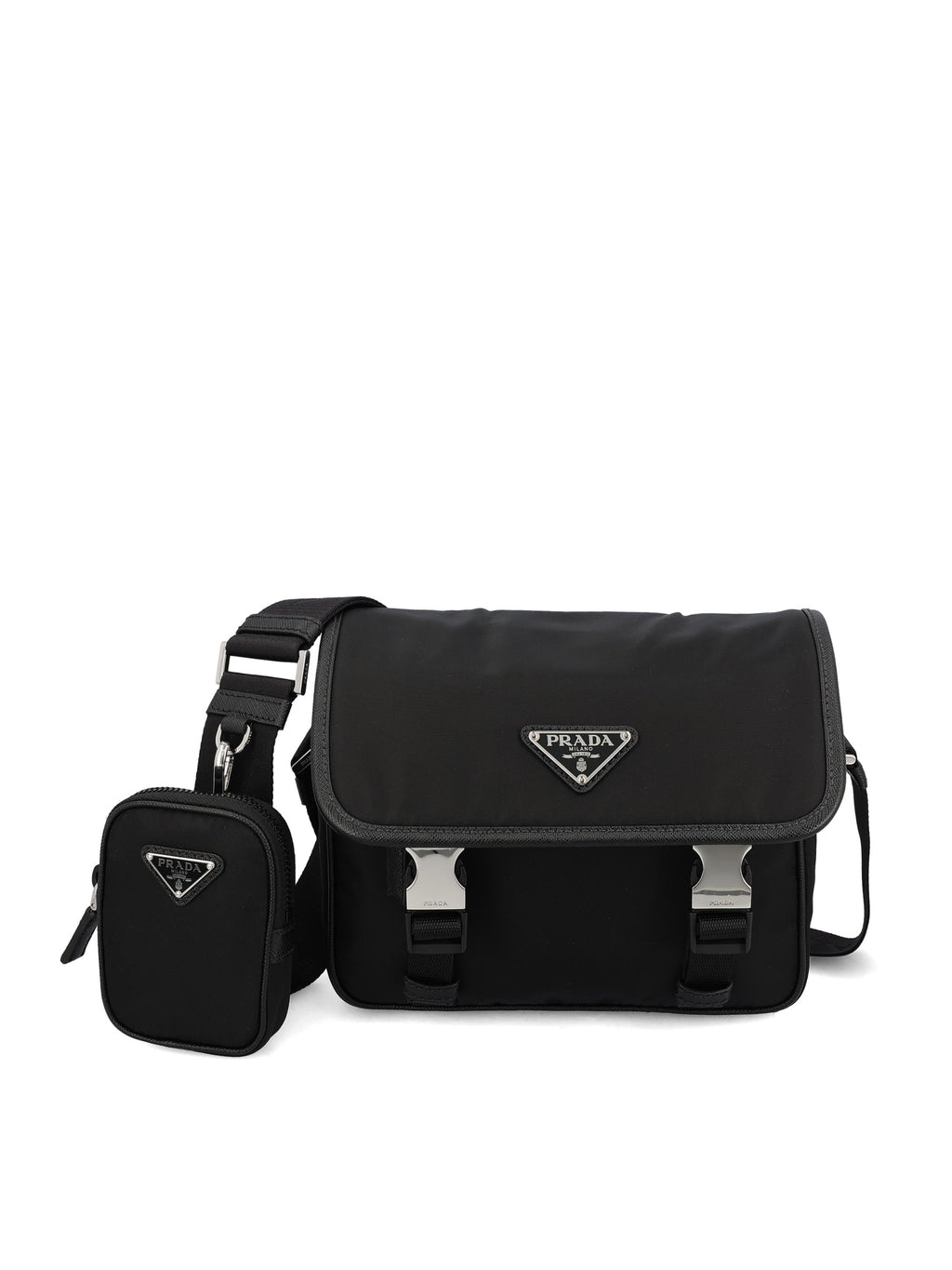 Crossbody Bag In Re Nylon And Saffiano Leather Prada – Гарантія оригінальності – боковий вид