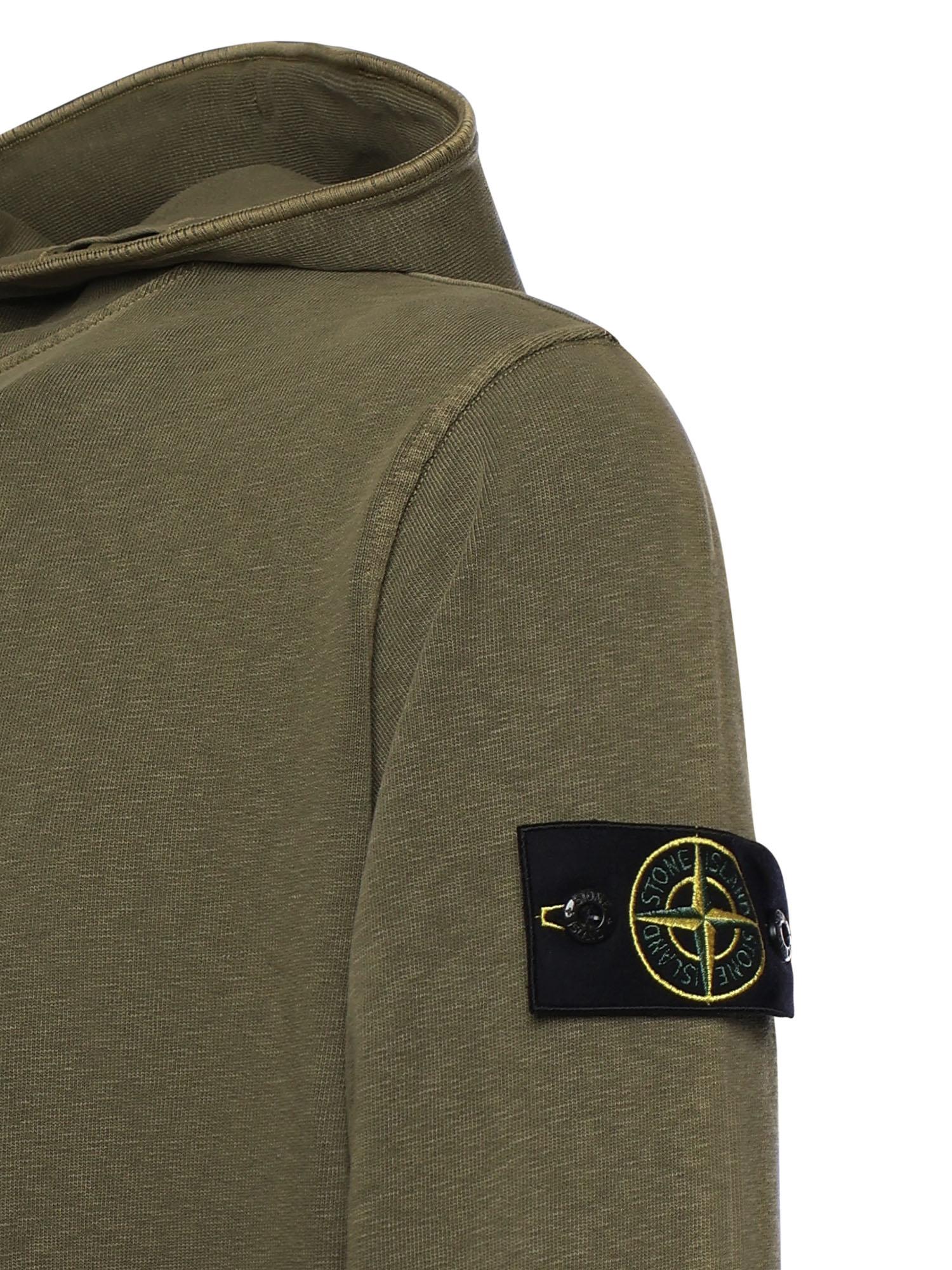 Оригінальна Felpa Con Cappuccio In Cotone Malfilé Stone island – вид ззаду