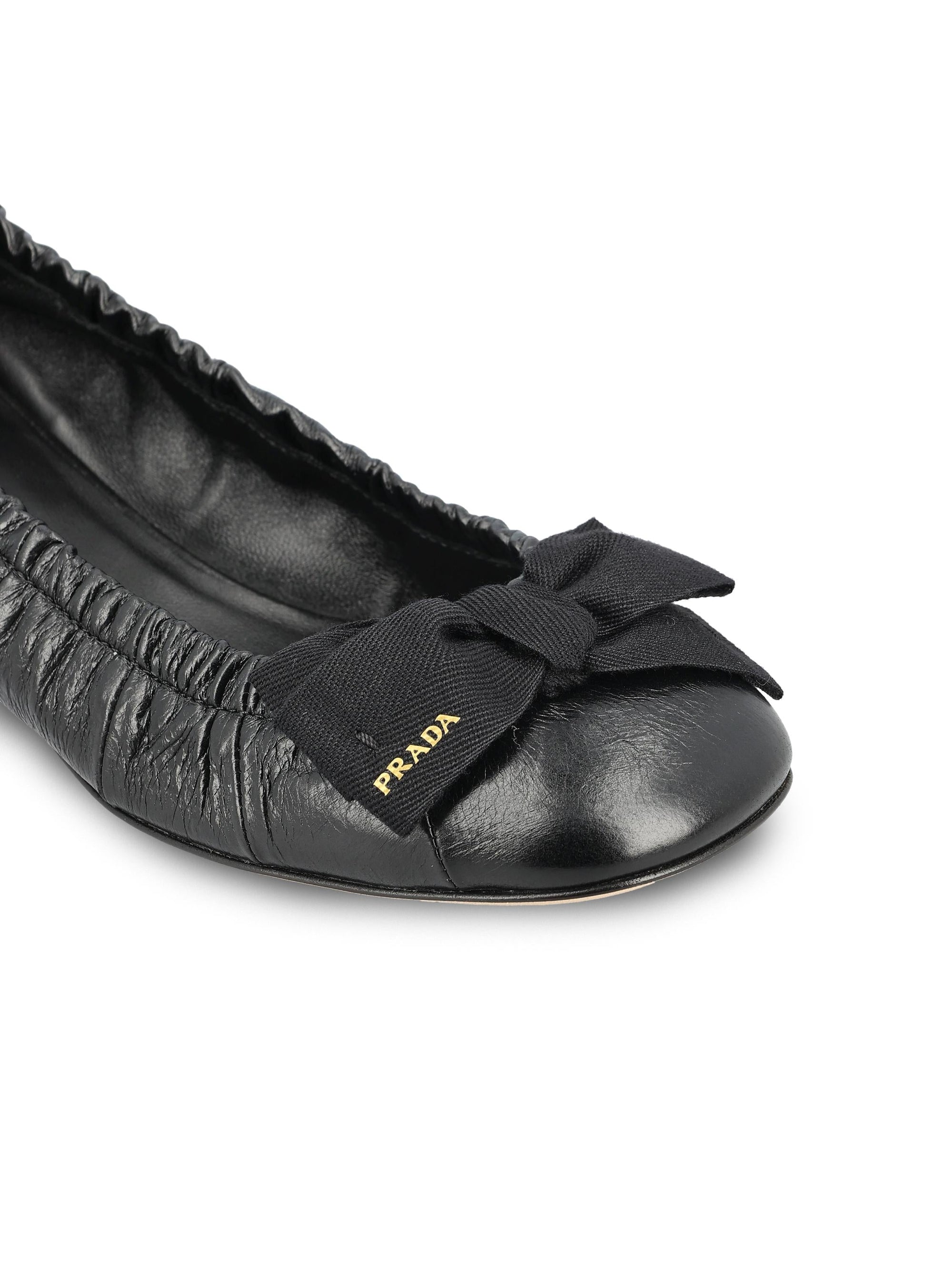 Leather Ballerina Flats With Heel Prada оригінал – Купити в Україні – збільшений вид