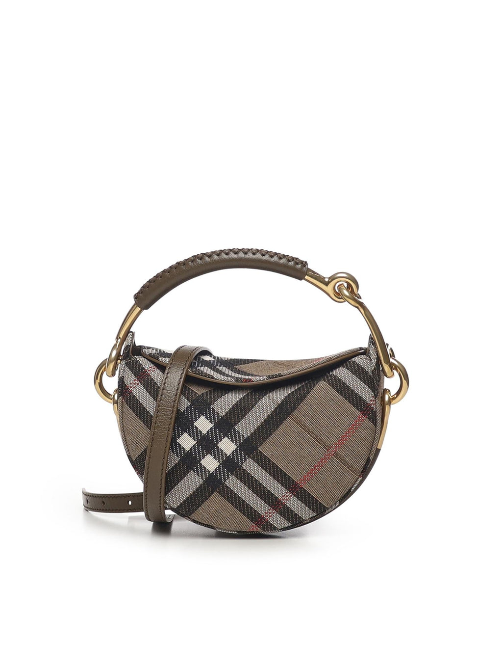 Clutch Bridle In Canvas Check Burberry оригінал – Купити в Україні – боковий вид