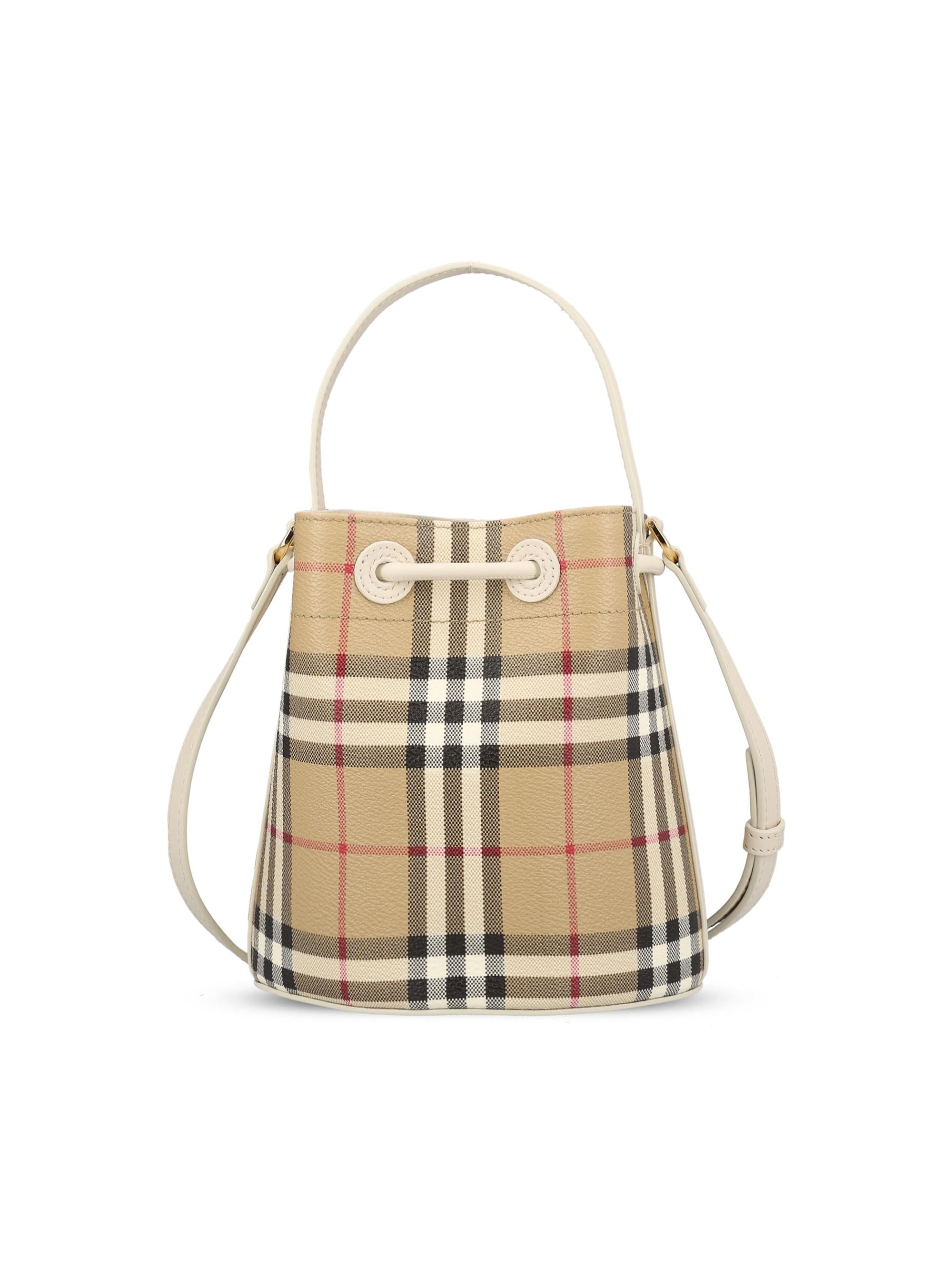 Mini Check Bucket Bag Burberry – Гарантія оригінальності – вид ззаду