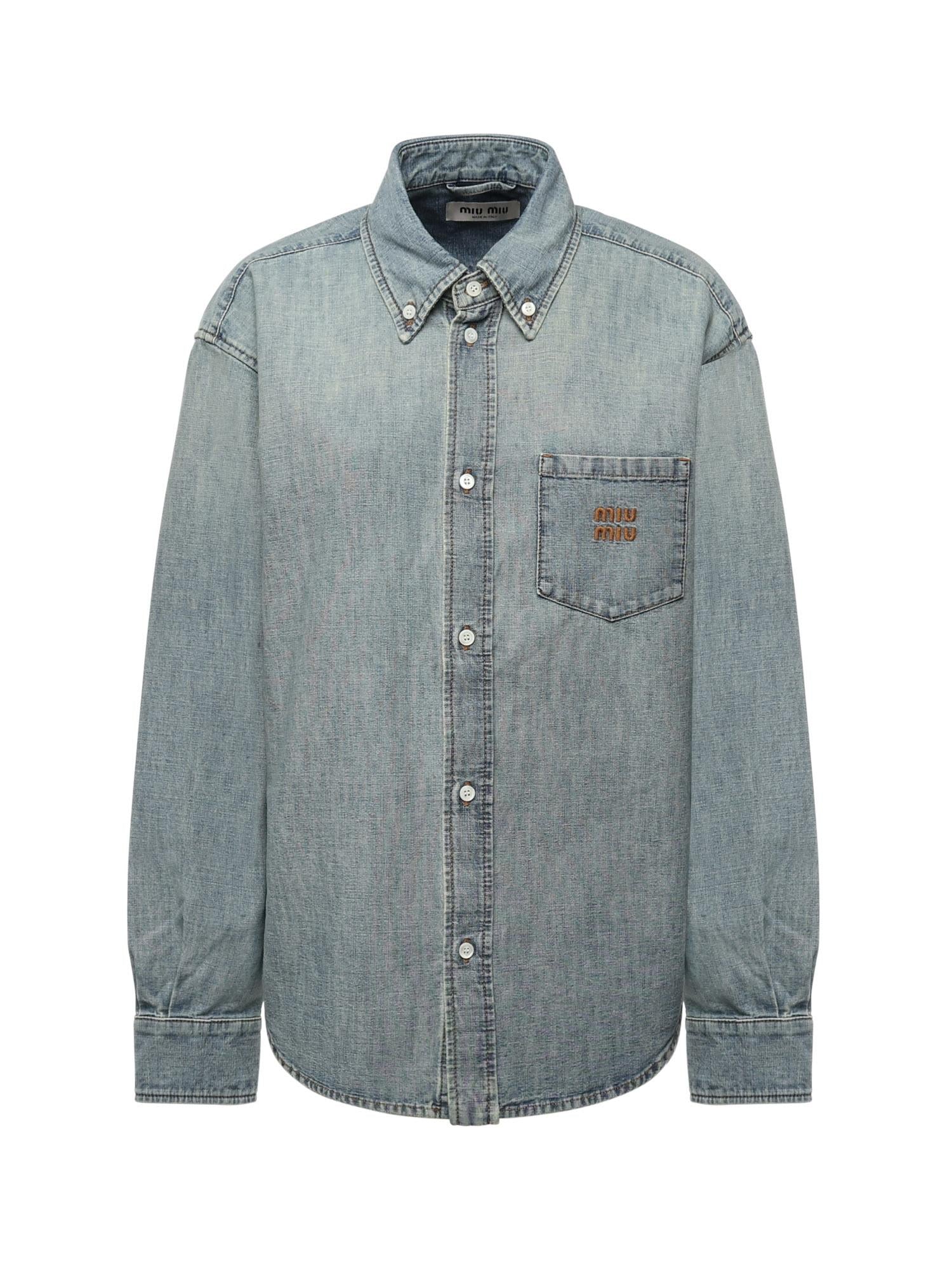 Camicia In Chambray Con Logo Miu miu оригінал – Купити в Україні – боковий вид