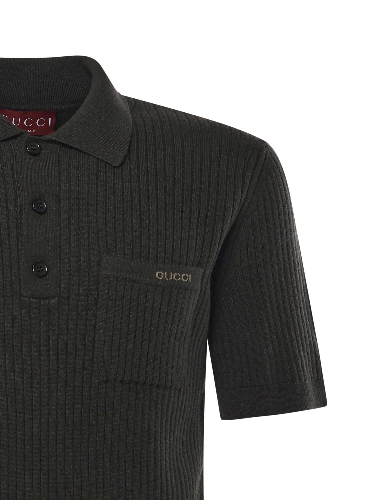 Polo In Maglia DI Lana E Cashmere A Coste Gucci оригінал – Купити в Україні – вид ззаду