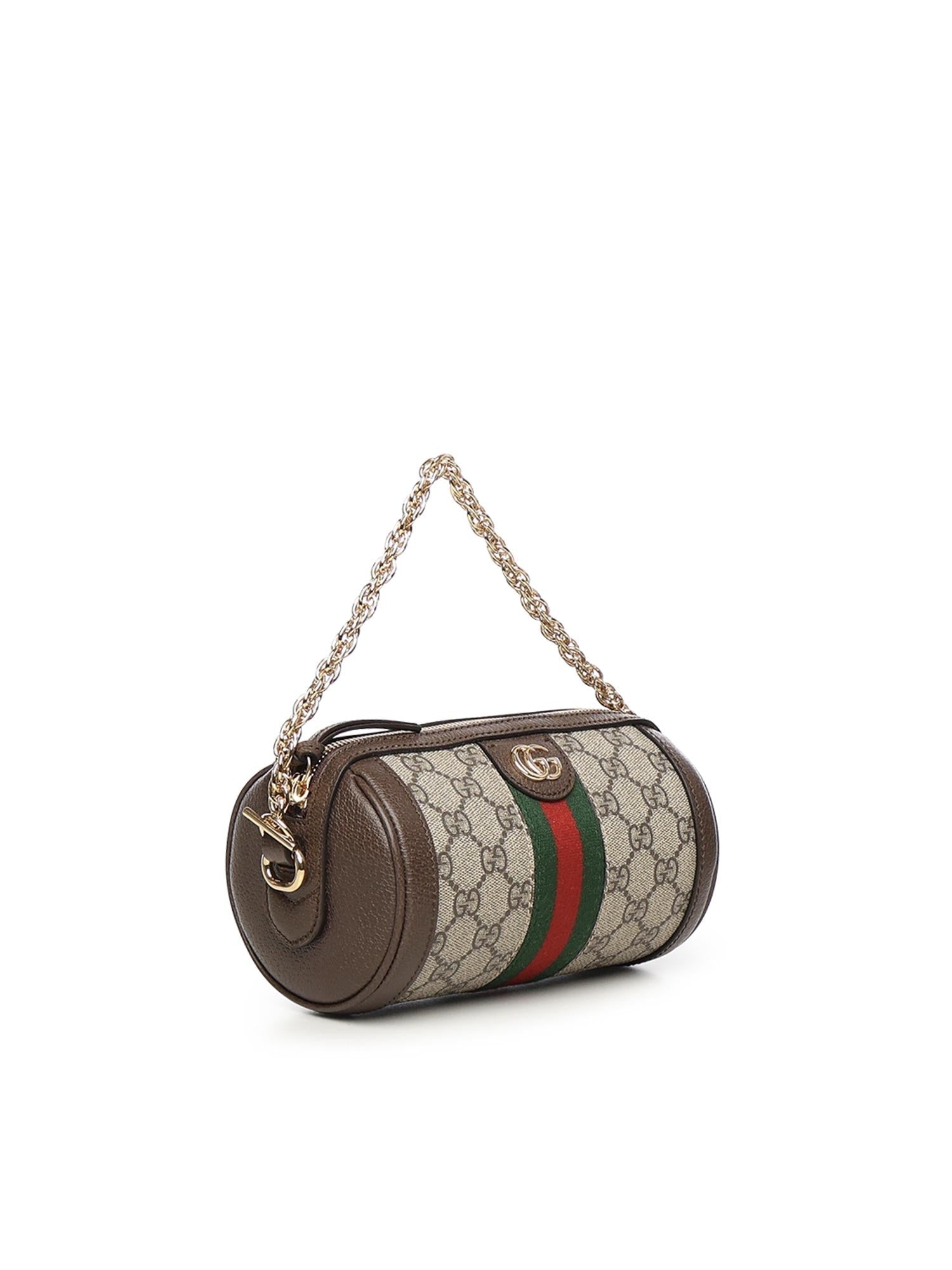 Borsa A Cilindro Ophidia Mini In Tessuto Gg Gucci – Гарантія оригінальності – вид ззаду