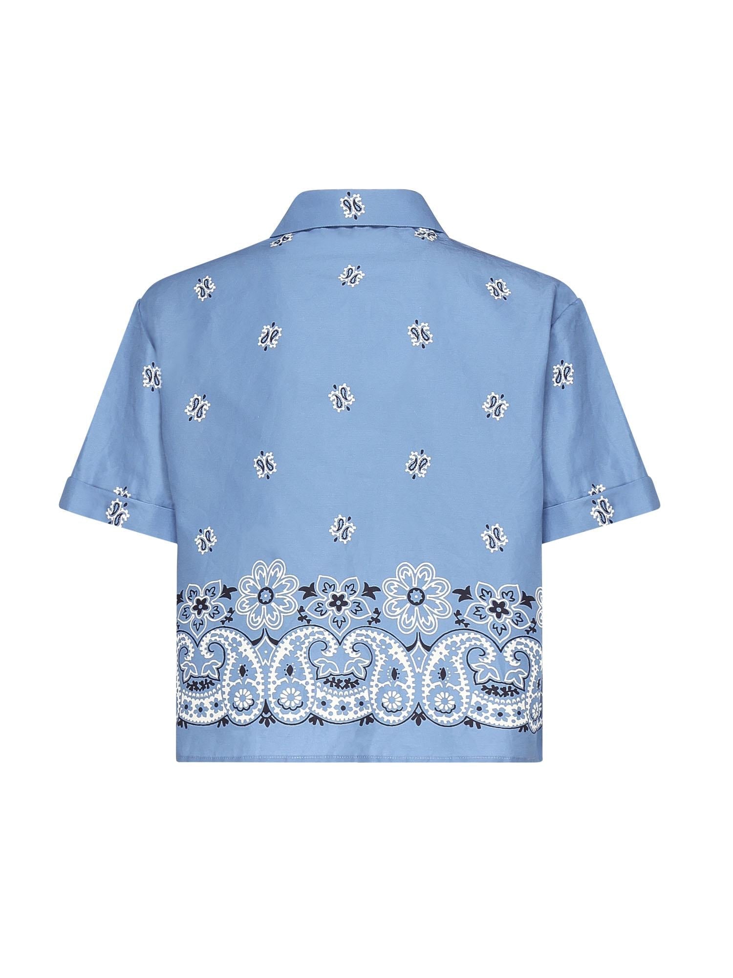 Оригінальна Camicia In Popeline Fiammato Con Stampa Miu miu – детальний вид