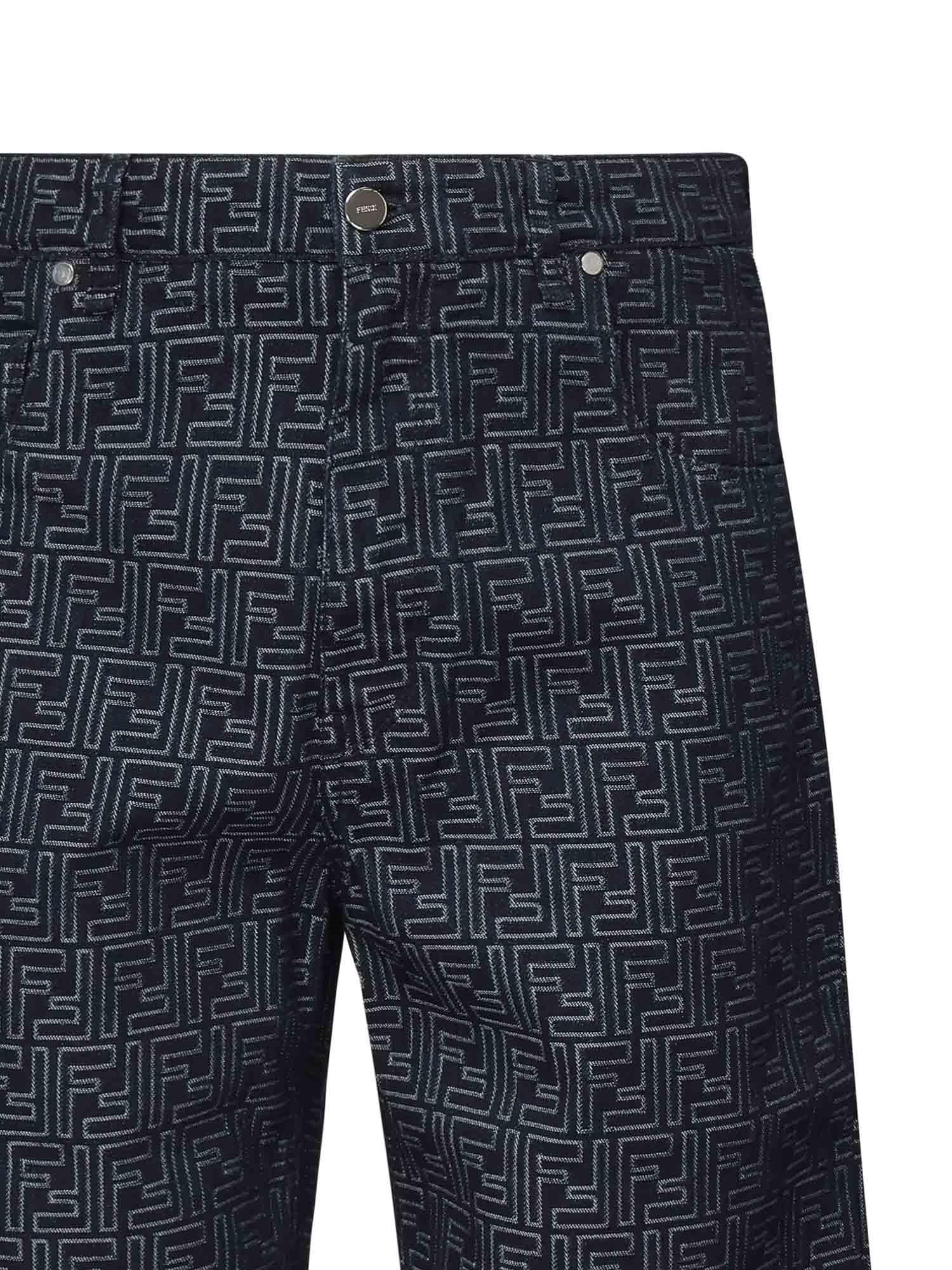 Pantaloncini In Denim Ff Jacquard Fendi – Гарантія оригінальності – вид ззаду