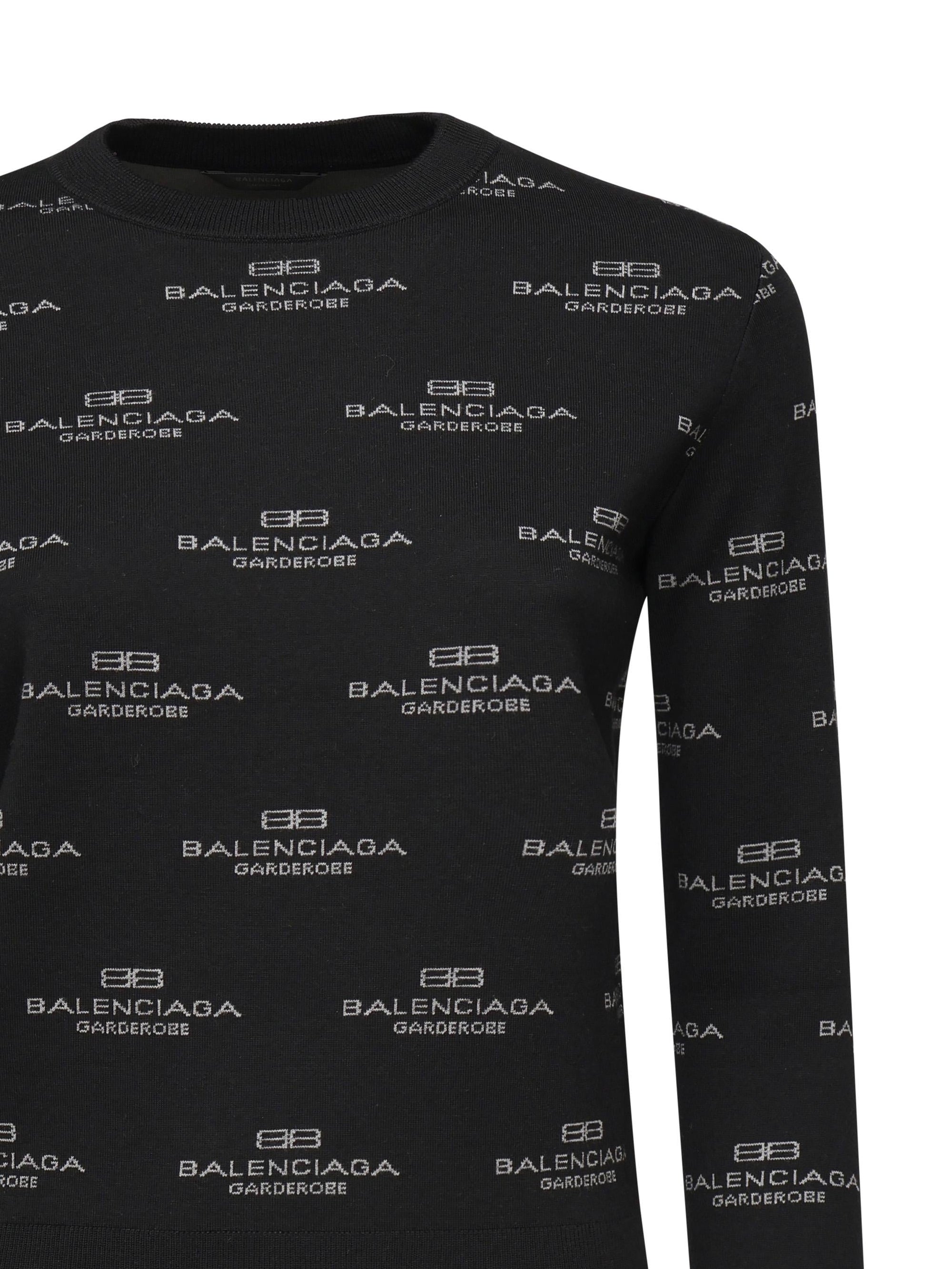 Maglione Con Logo All-Over Balenciaga – Гарантія оригінальності – вид ззаду