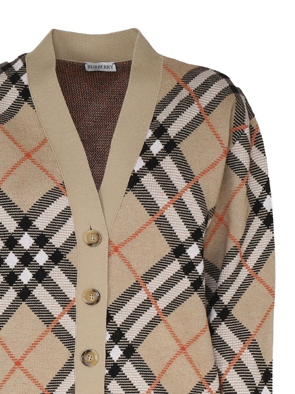 Cardigan Con Motivo Check Burberry – Гарантія оригінальності – вид ззаду