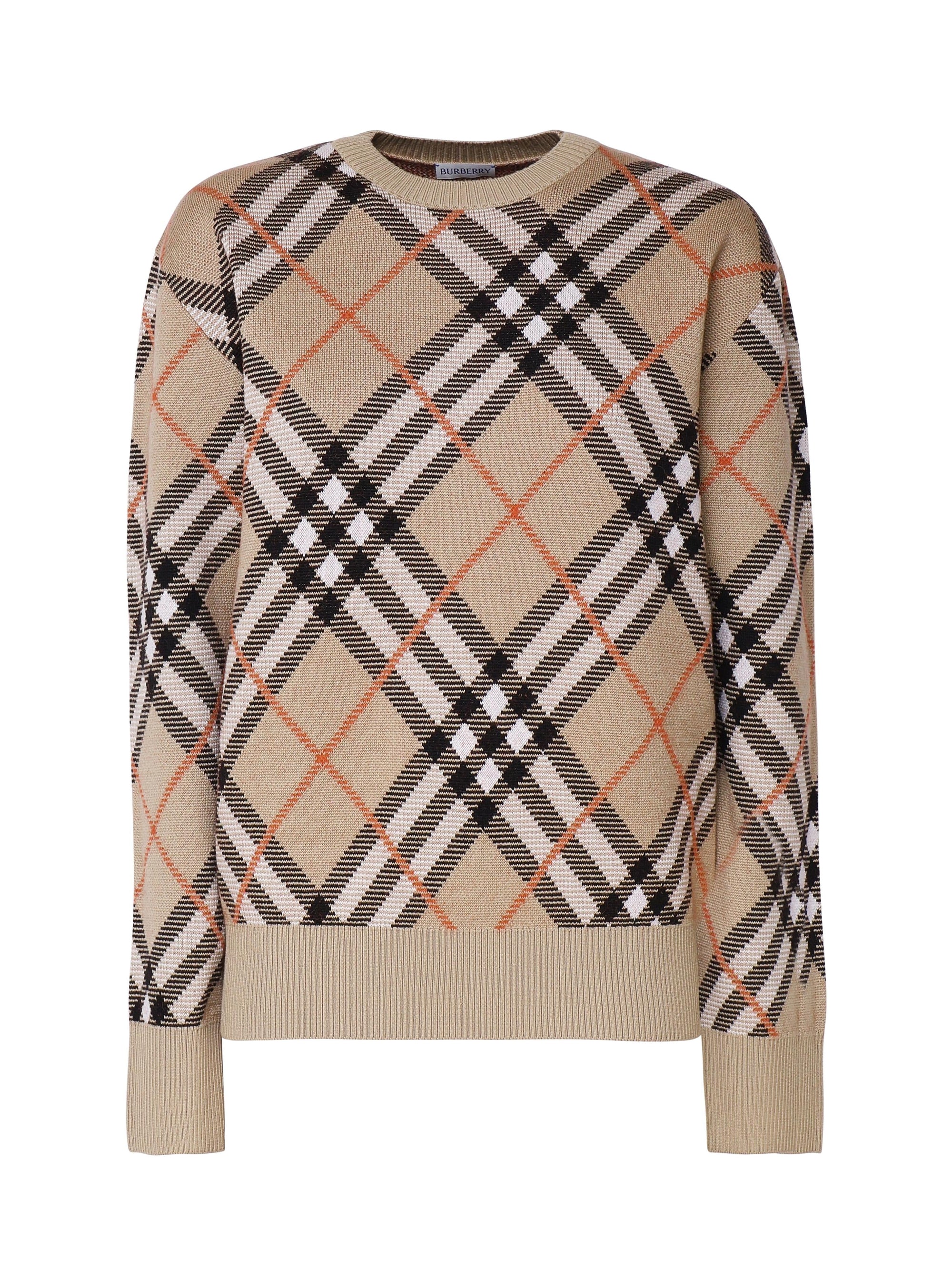 Maglioncino In Cashmere Vintage Check Burberry оригінал – Купити в Україні – боковий вид