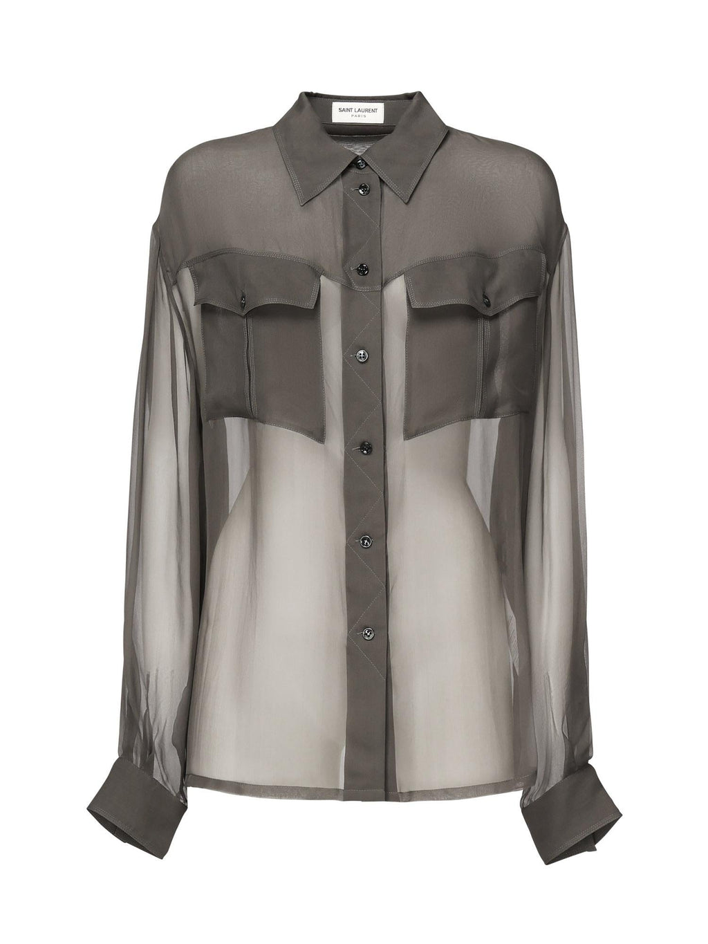 Camicia In Chiffon Trasparente Saint laurent оригінал – Купити в Україні – боковий вид