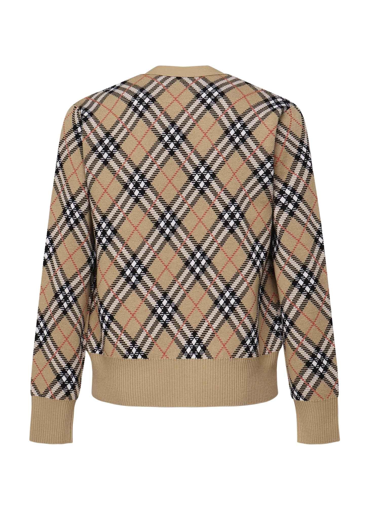 Cardigan In Misto Lana E Mohair Check Burberry – Гарантія оригінальності – детальний вид