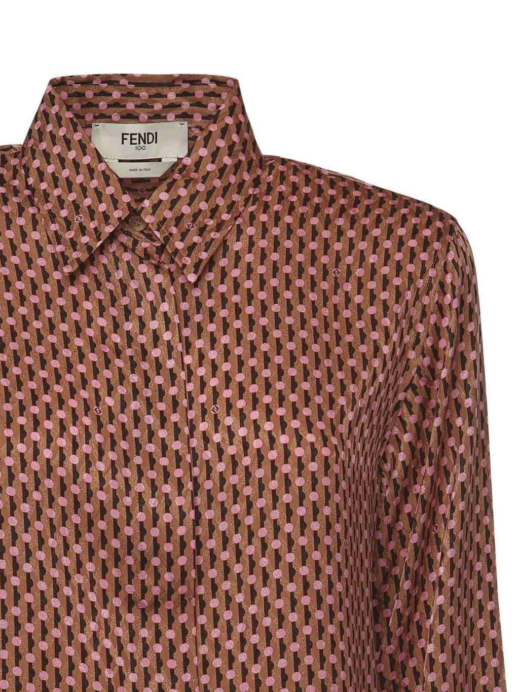 Camicia In Seta Jacquard Fendi Dots Fendi – Гарантія оригінальності – вид ззаду
