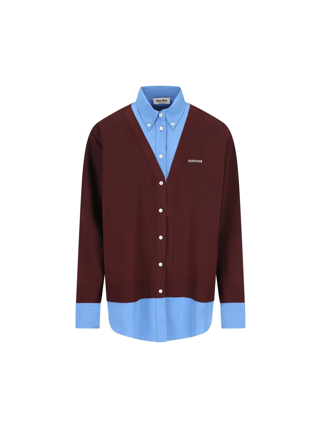 Cashmere And Poplin Shirt Miu miu оригінал – Купити в Україні – боковий вид