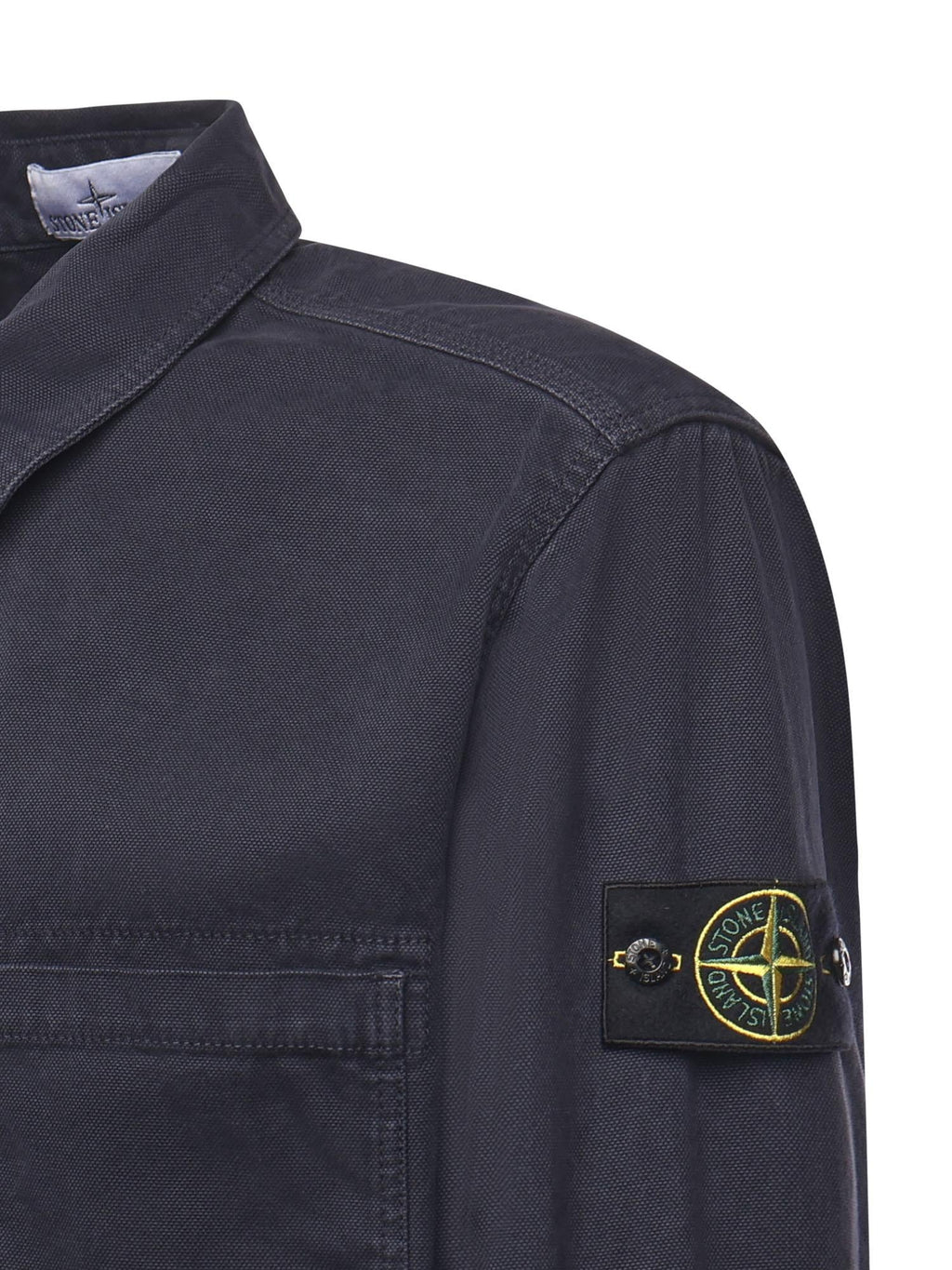 Оригінальна Overshirt In Cotone Biologico Con Logo Stone island – вид ззаду