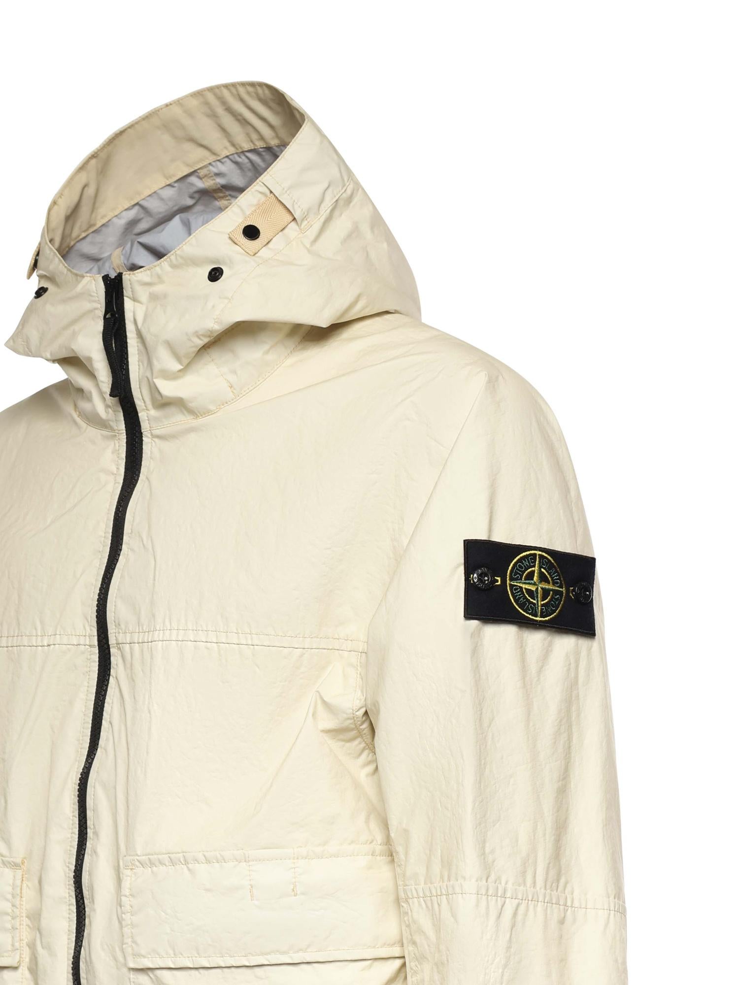 Оригінальна Giacca Con Cappuccio In Nylon Con Logo Stone island – вид ззаду