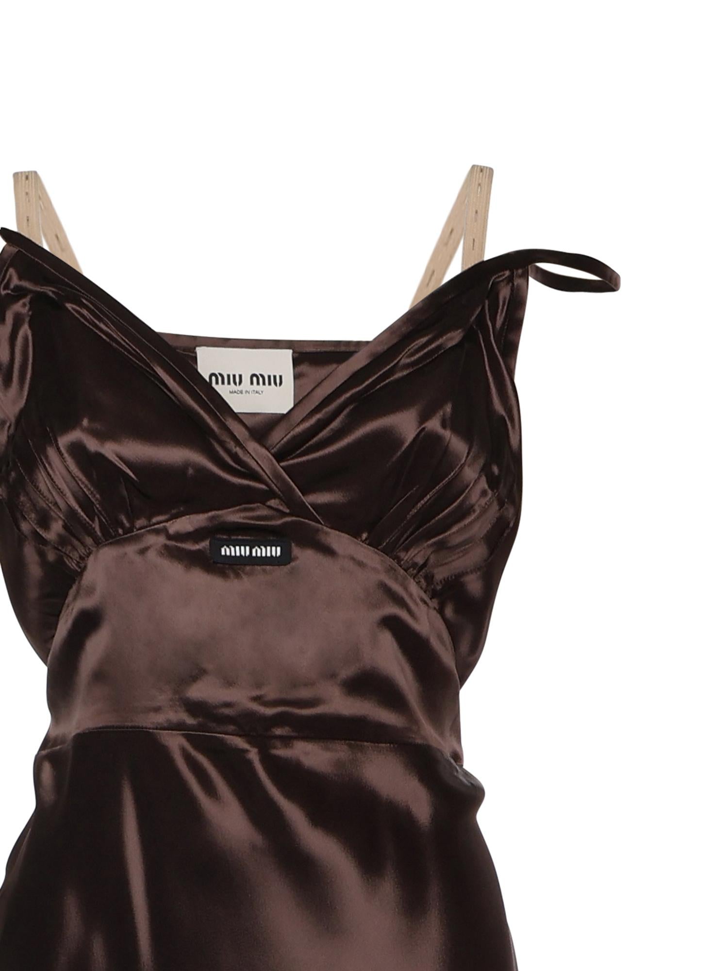 Abito Lungo In Satin Miu miu – Гарантія оригінальності – вид ззаду