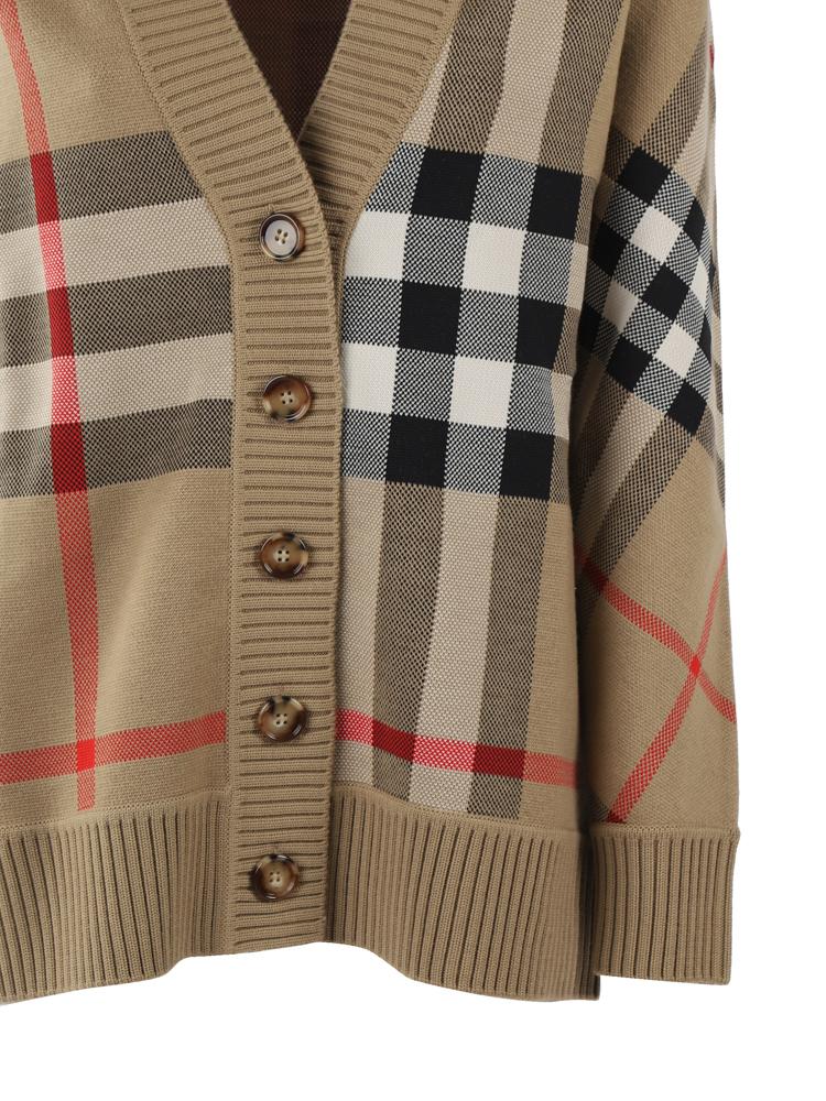 Cardigan In Misto Lana Check Burberry оригінал – Купити в Україні – вид ззаду