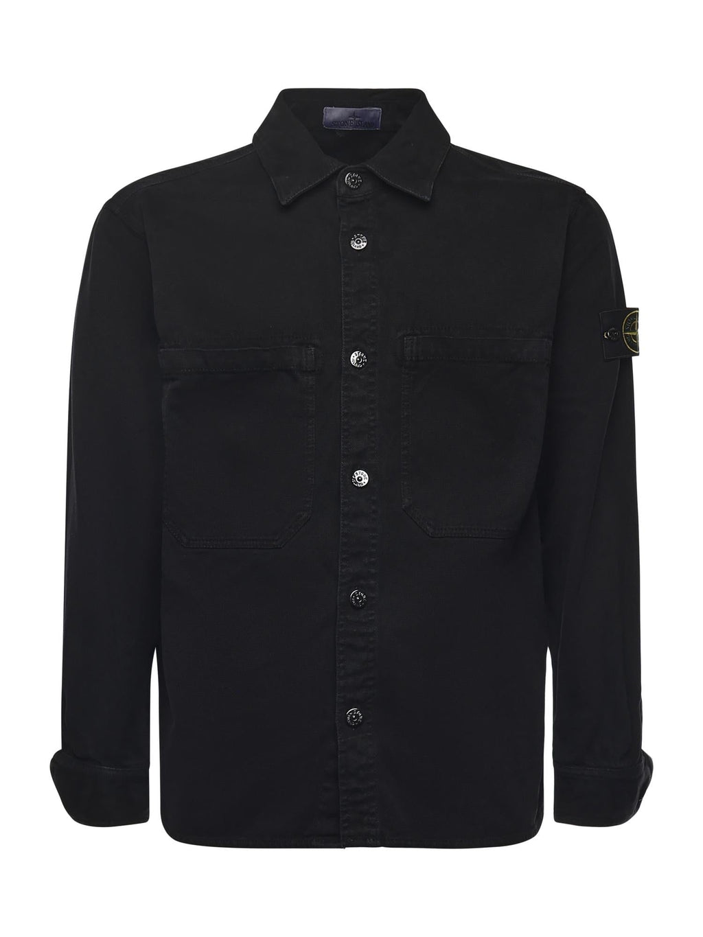 Оригінальна Overshirt In Cotone Biologico Con Logo Stone island – боковий вид