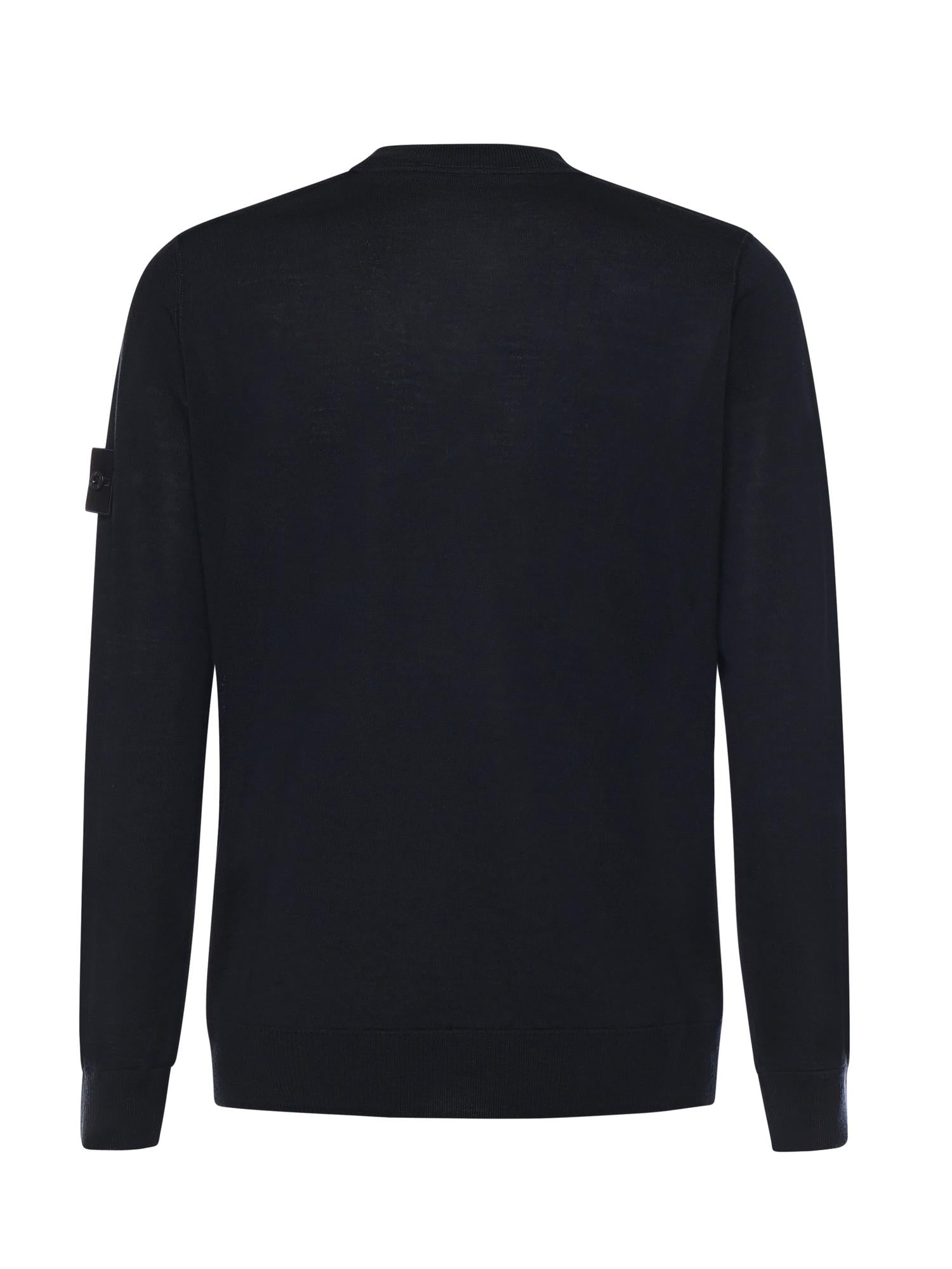 Maglione Girocollo In Lana Con Logo Stone island – Гарантія оригінальності – детальний вид
