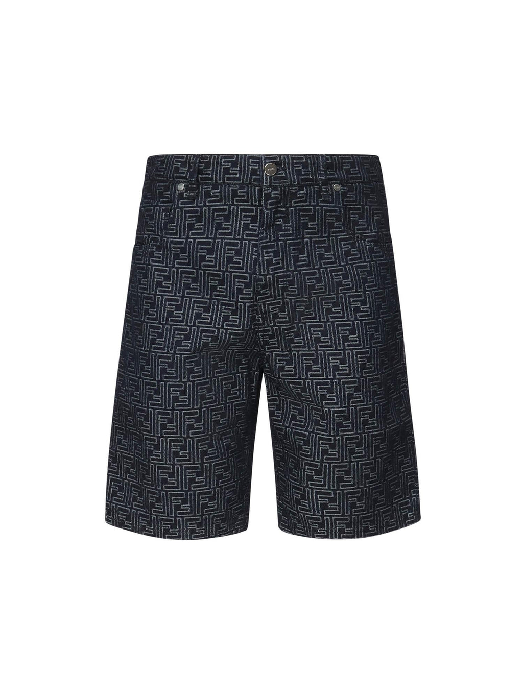Pantaloncini In Denim Ff Jacquard Fendi – Гарантія оригінальності – боковий вид