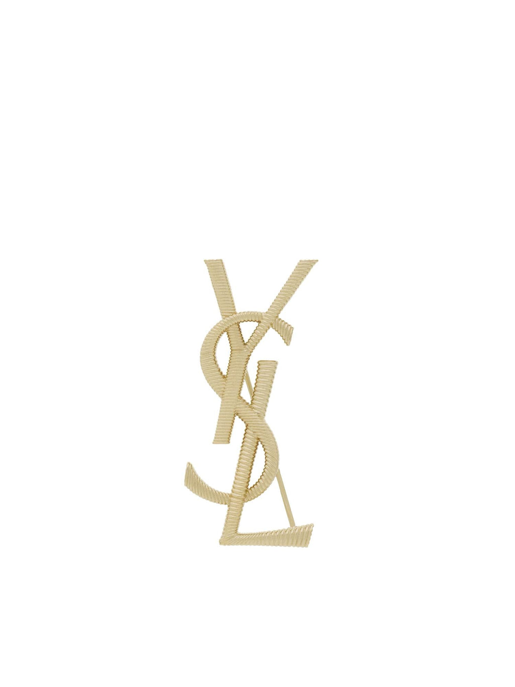 Оригінальна Spilla Logo Cassandre In Metallo Dorato Saint laurent – боковий вид